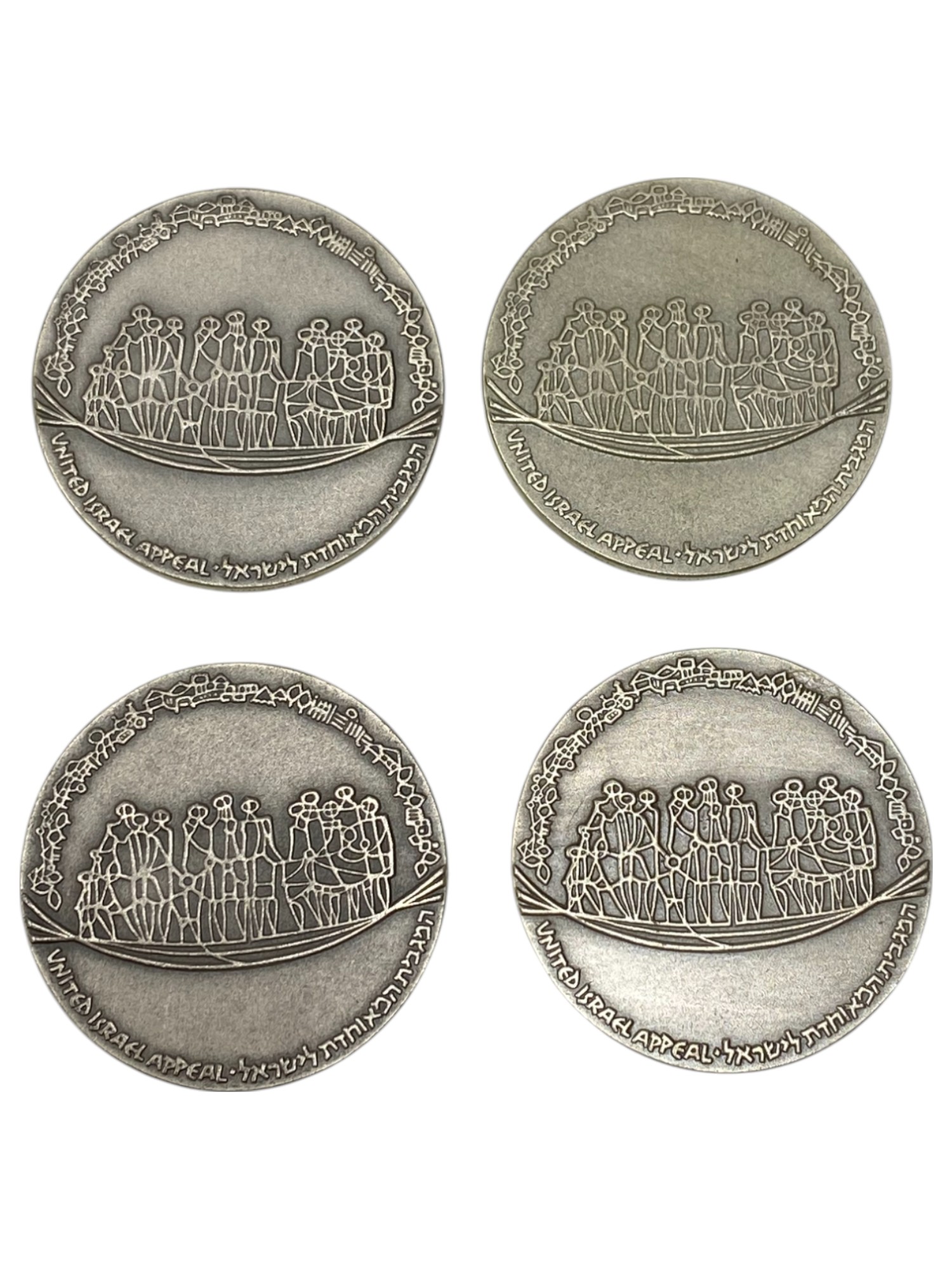 Israel – Lot of 26 Keren Hayesod medals – 1970 – Silver 925, 47g (Total NET silver 1,140.5g), 45mm - 1 10
