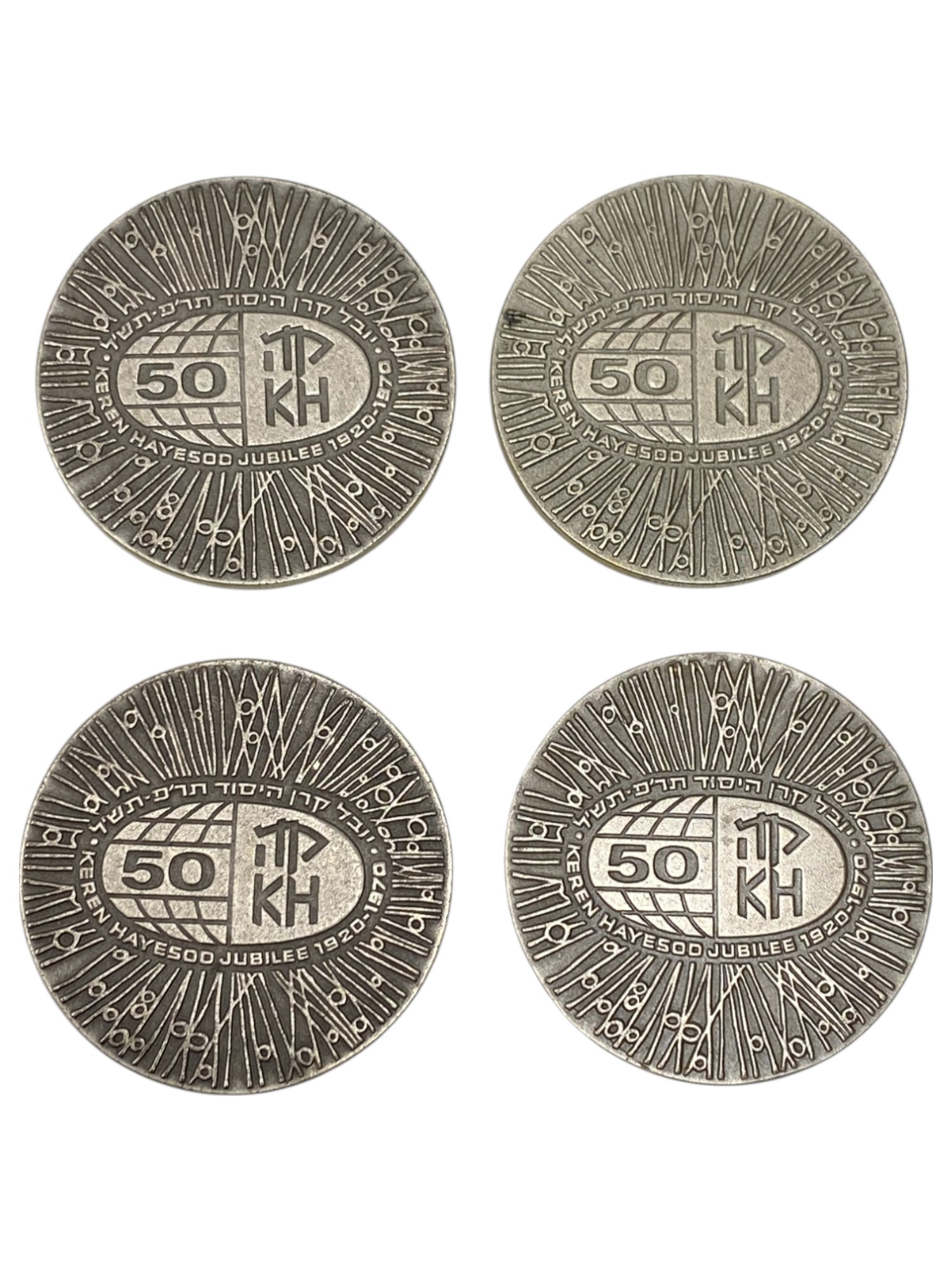 Israel – Lot of 26 Keren Hayesod medals – 1970 – Silver 925, 47g (Total NET silver 1,140.5g), 45mm - 1 9