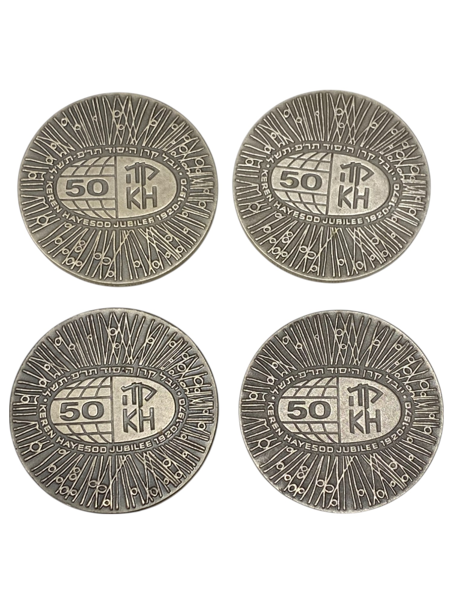 Israel – Lot of 26 Keren Hayesod medals – 1970 – Silver 925, 47g (Total NET silver 1,140.5g), 45mm - 1 7