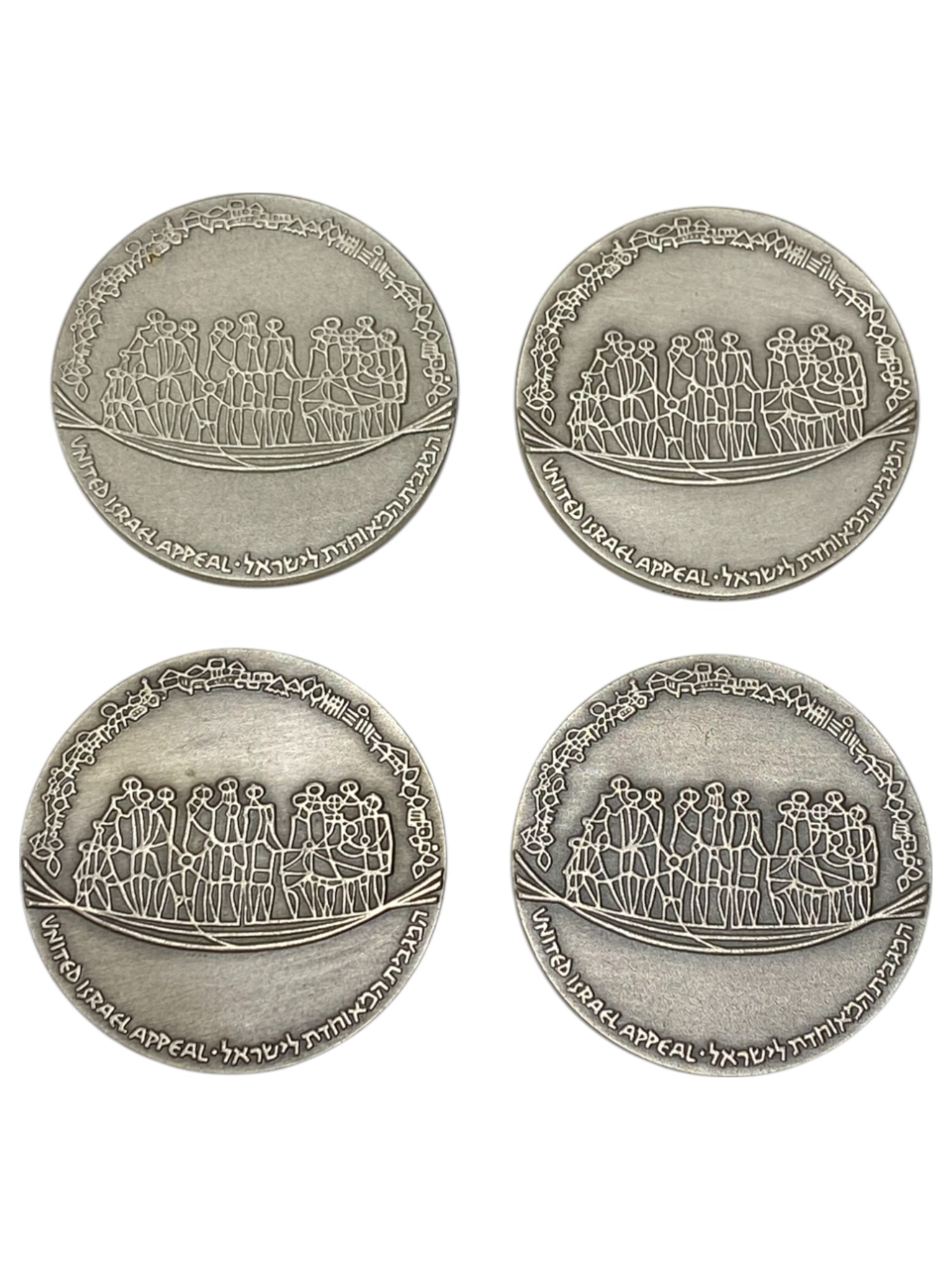 Israel – Lot of 26 Keren Hayesod medals – 1970 – Silver 925, 47g (Total NET silver 1,140.5g), 45mm - 1 2