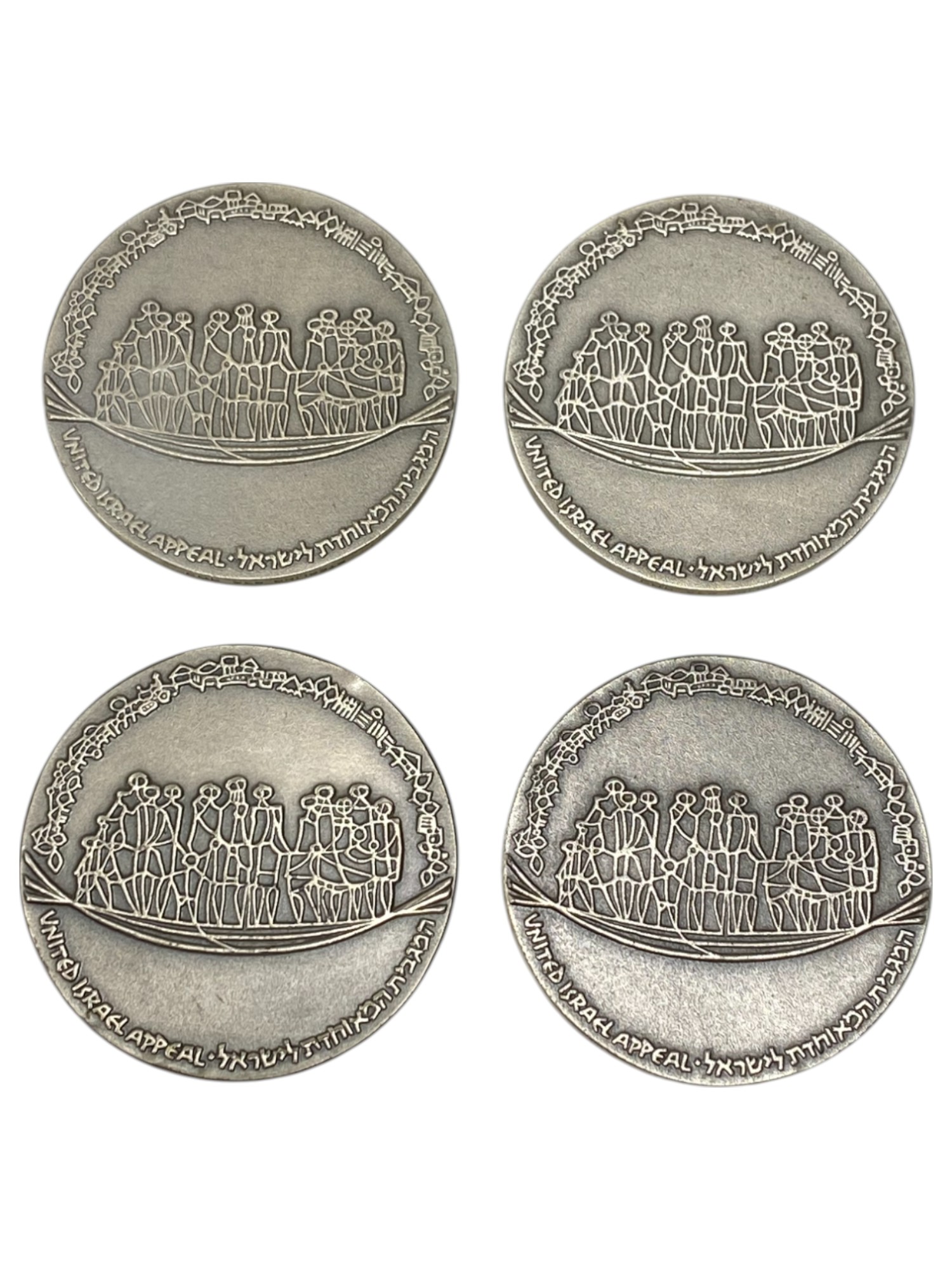 Israel – Lot of 26 Keren Hayesod medals – 1970 – Silver 925, 47g (Total NET silver 1,140.5g), 45mm - 1 8