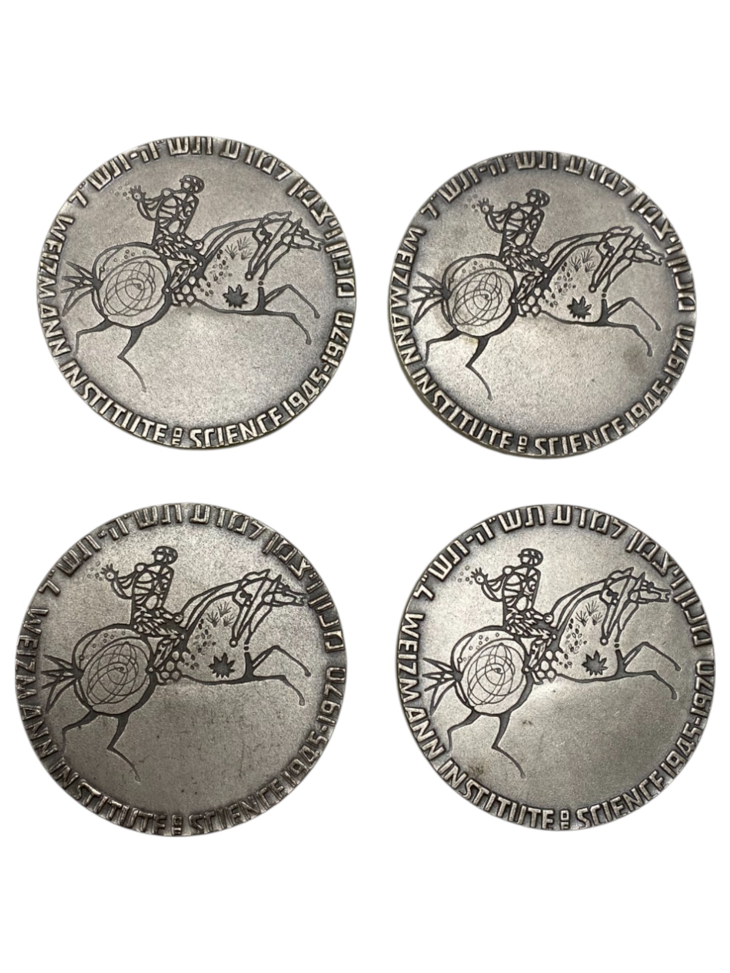 Israel - Lot of 18 medals, Rehovot, Weizmann Institute of Science 1970 - Silver 935, 47g (Total NET silver 788.3g) ... - 1 5