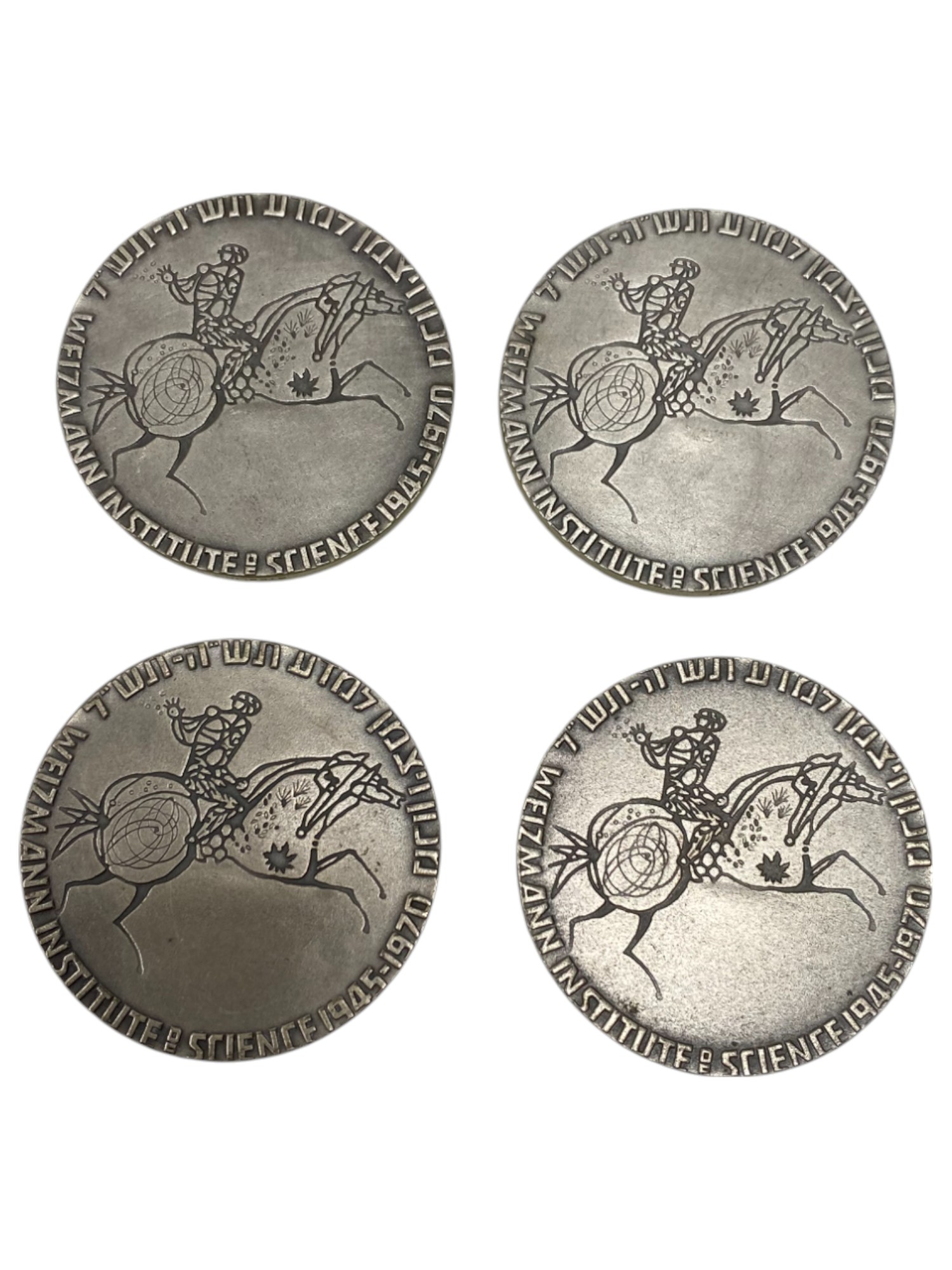 Israel - Lot of 18 medals, Rehovot, Weizmann Institute of Science 1970 - Silver 935, 47g (Total NET silver 788.3g) ... - 1 9