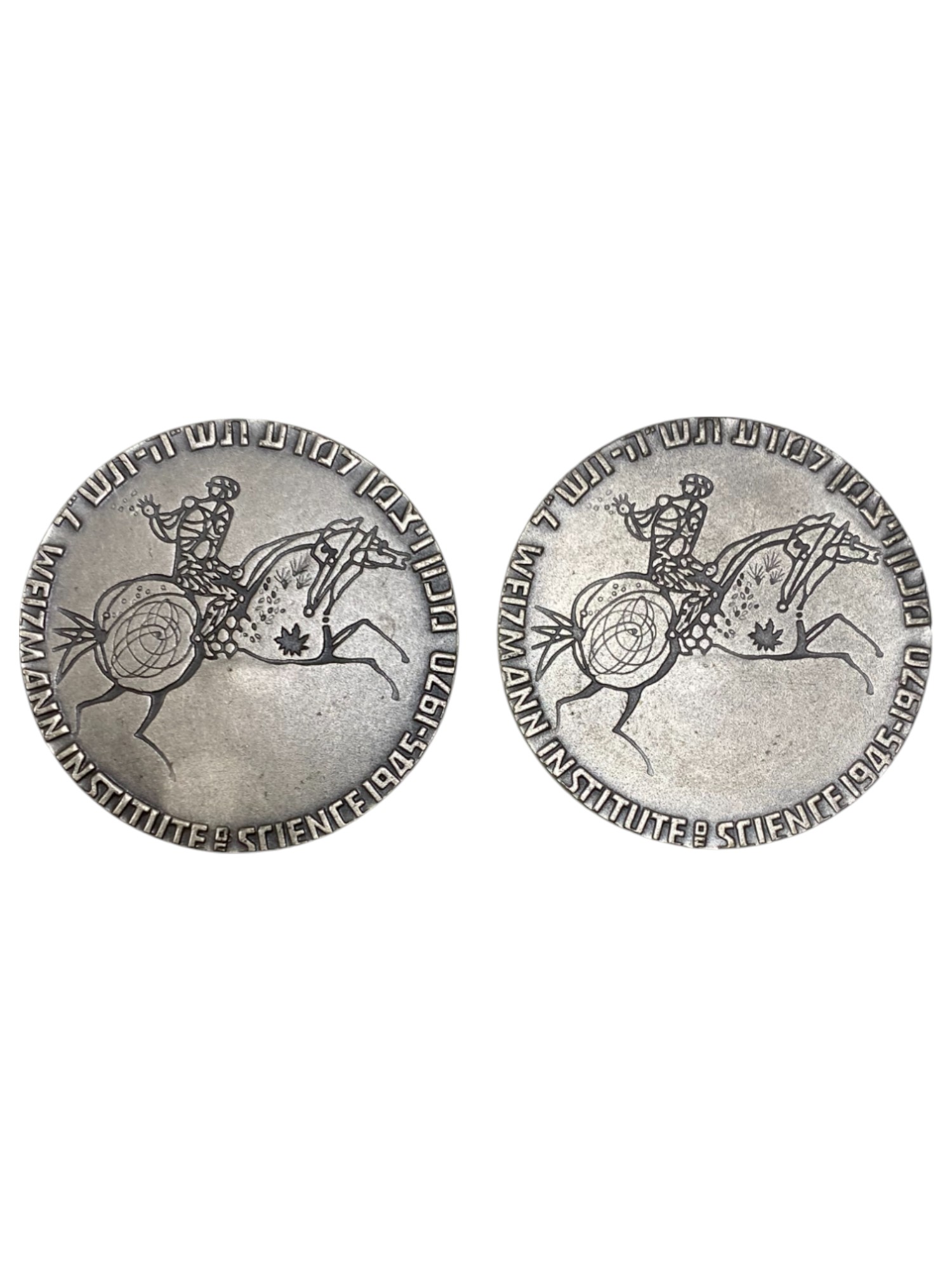 Israel - Lot of 18 medals, Rehovot, Weizmann Institute of Science 1970 - Silver 935, 47g (Total NET silver 788.3g) ... - 1 11