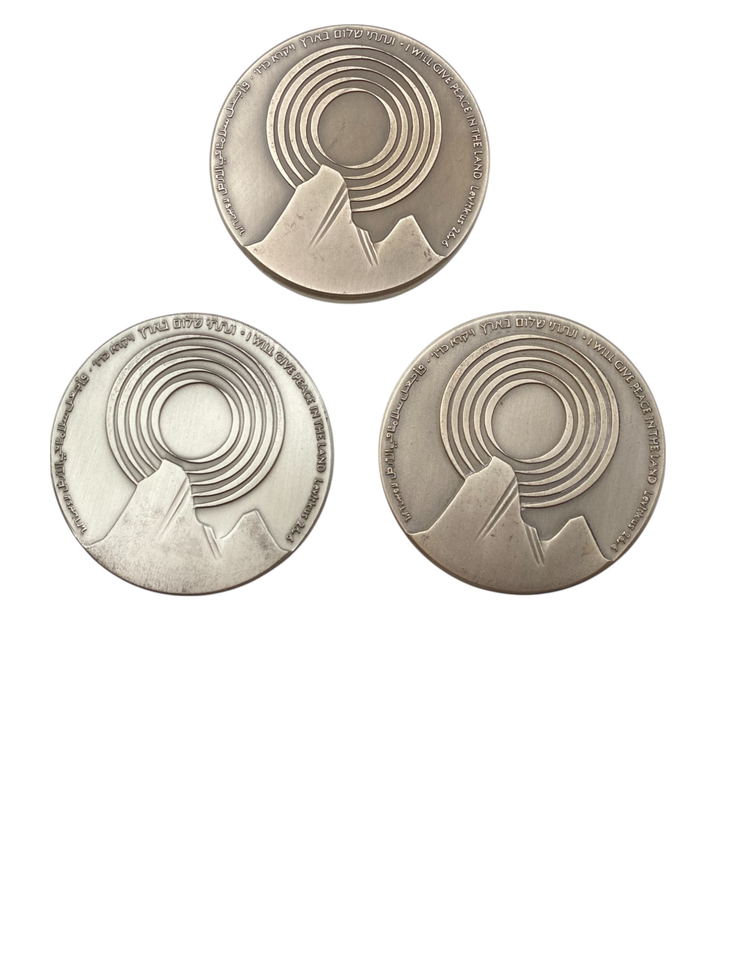 Israel - Lot of 11 Egypt Peace Treaty medals - Silver 935, 115g (Total NET weight 1,192.7g), 59mm - 1 8