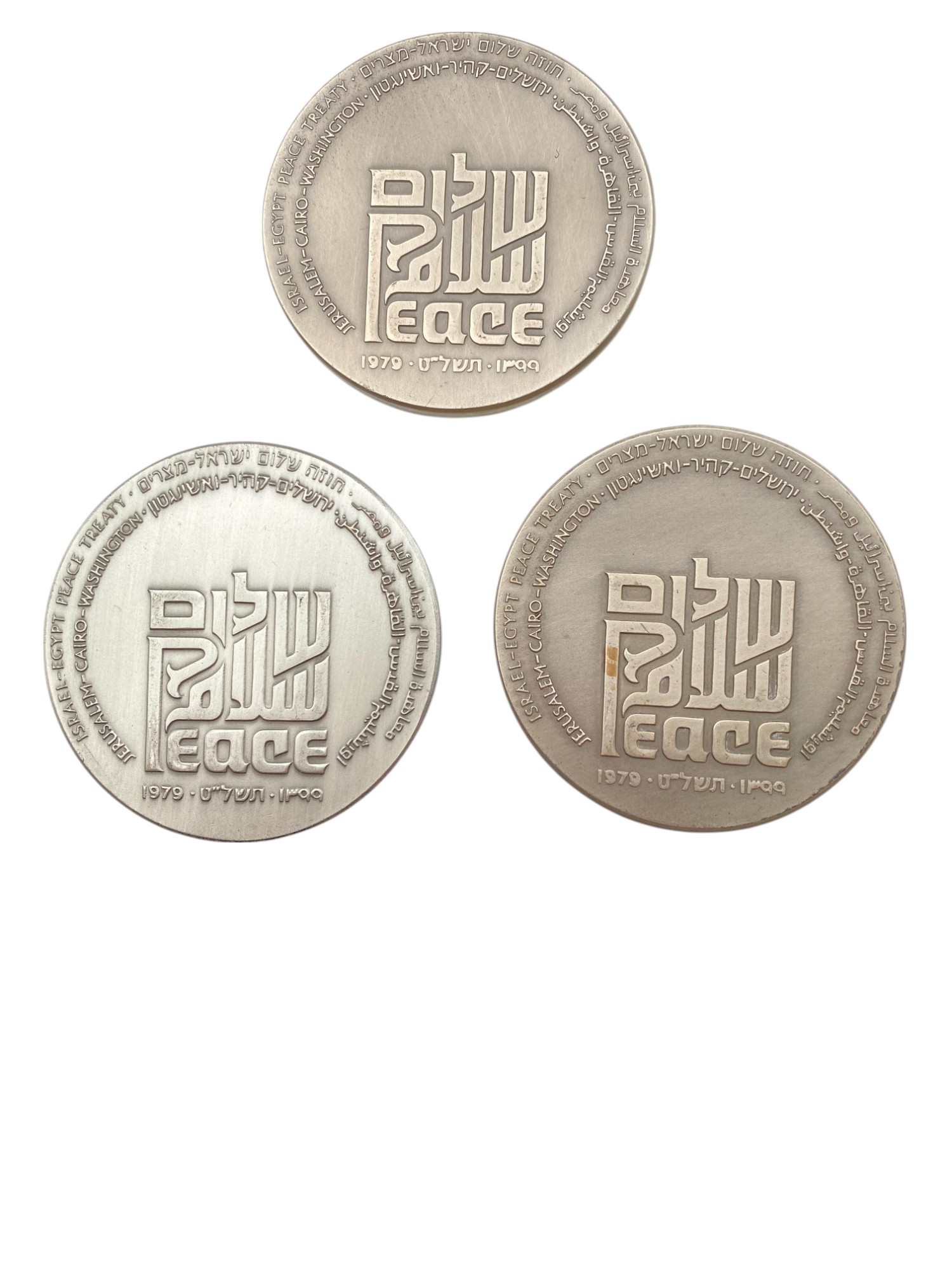 Israel - Lot of 11 Egypt Peace Treaty medals - Silver 935, 115g (Total NET weight 1,192.7g), 59mm - 1 7