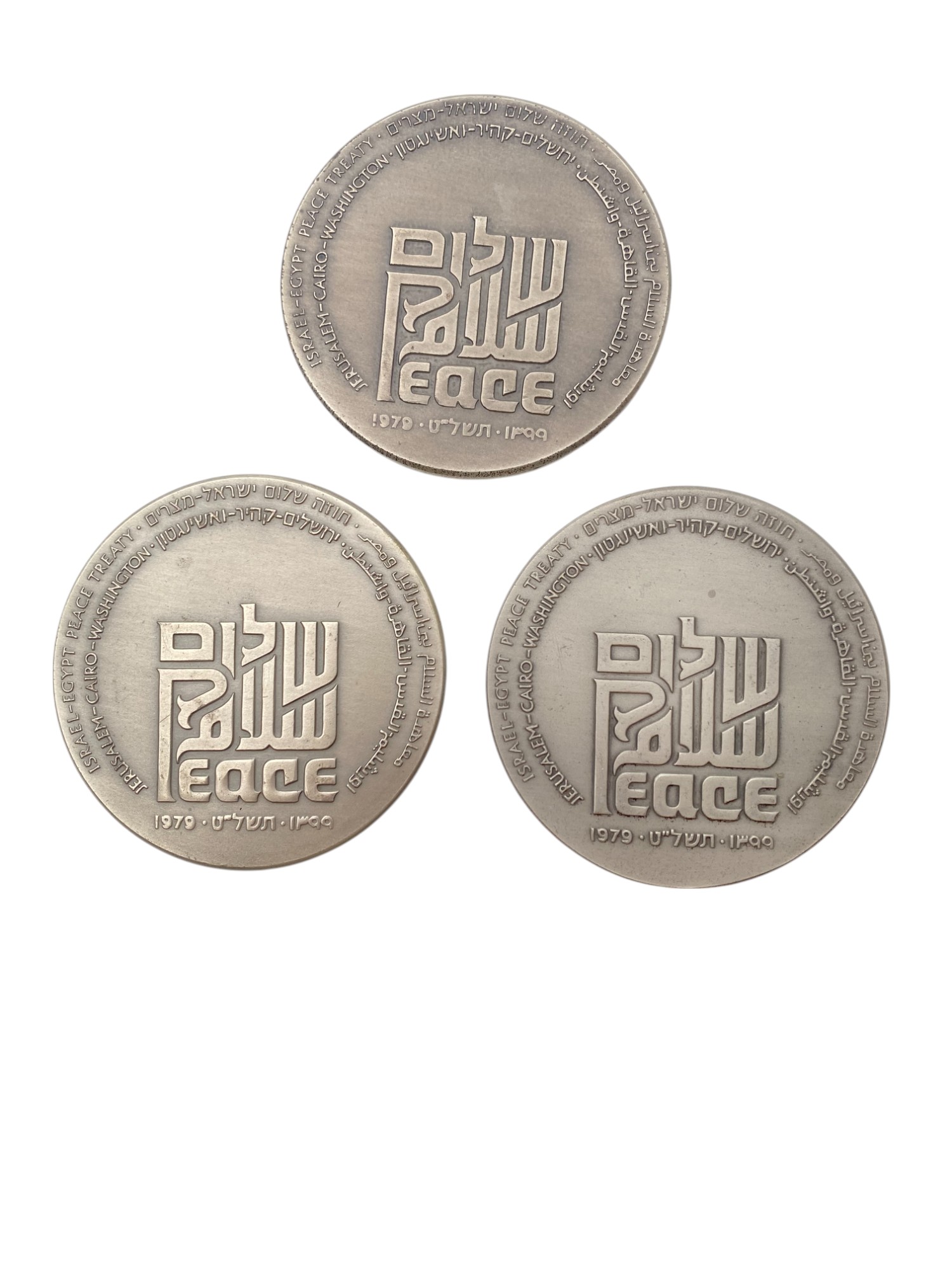 Israel - Lot of 11 Egypt Peace Treaty medals - Silver 935, 115g (Total NET weight 1,192.7g), 59mm - 1 5