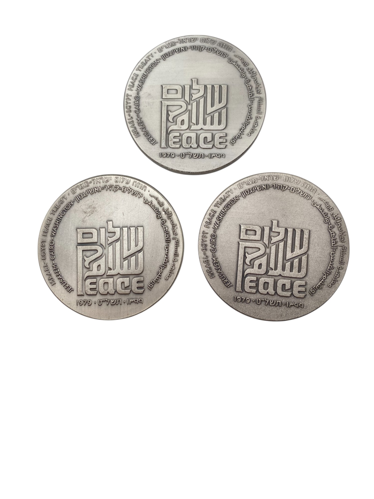 Israel - Lot of 11 Egypt Peace Treaty medals - Silver 935, 115g (Total NET weight 1,192.7g), 59mm - 1 3