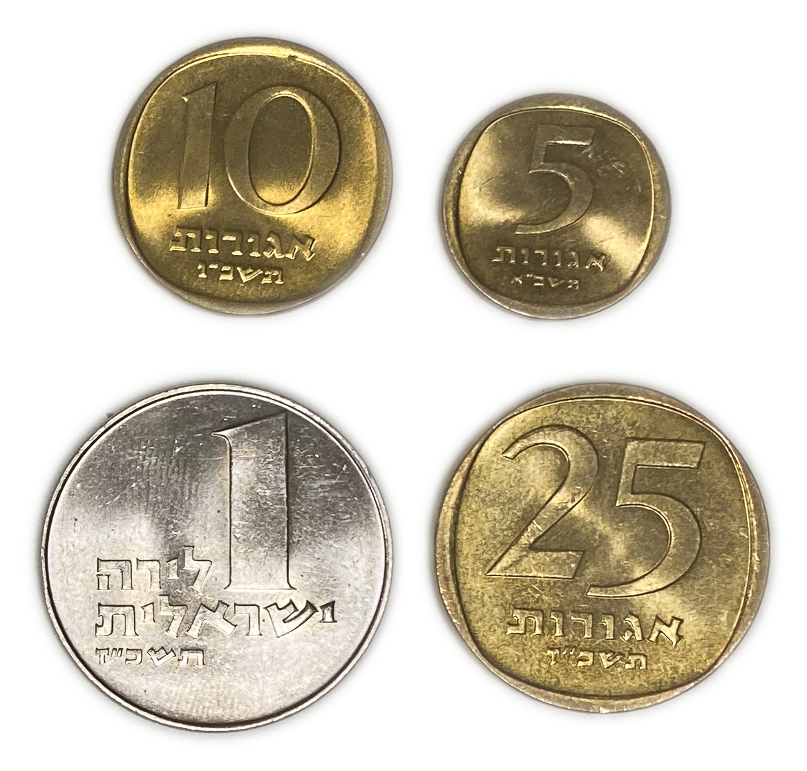 Israel - Large collection of coins from the Lira series in denominations of 5, 10, 25 Agorot and 1/2 Lira - AU-UNC - 1 1