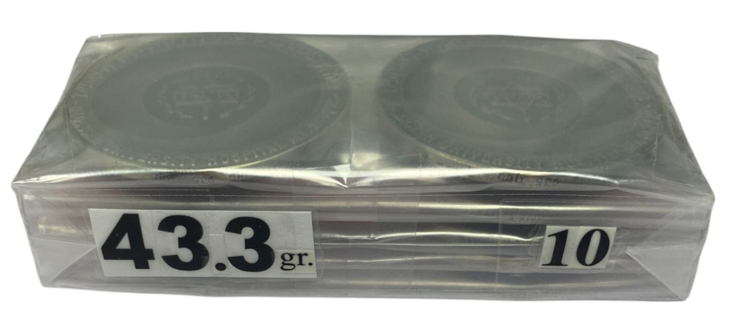 Israel – Lot of 10 medals, Hadassah Hospital 1975 – 935 silver, 48g (Total NET silver 433g), 45 mm - 1 1