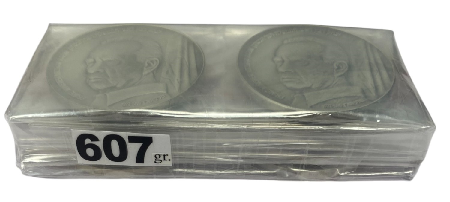 Israel – Yitzhak Rabin , Lot of 10 medals, 1995 – Silver 999, 60g (Total NET weight 607g), 50mm – Mintage 5,348 - 1 1