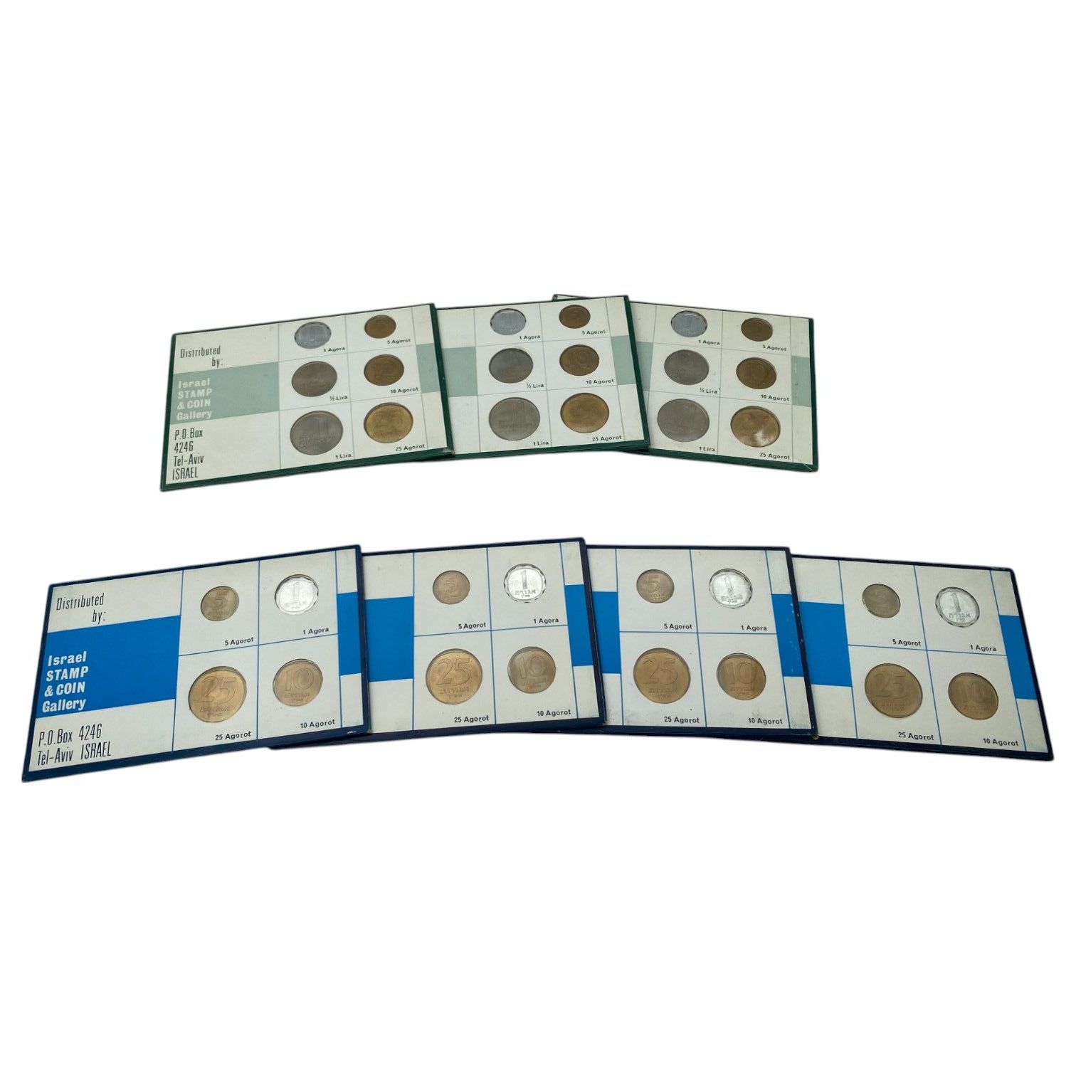 Israel - Collection of 7 Coin Sets from the Years 1960, 1963 - New Condition (UNC) Coins 1, 5, 10, 25 Agorat and ... - 1 1