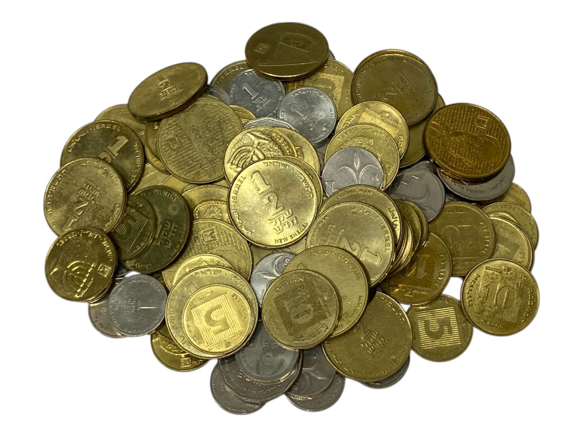 Israel - A very large collection of Israeli coins, the new shekel, denominations of 1, 5, 10 agorot and 1/2, 1 and ... - 1 0