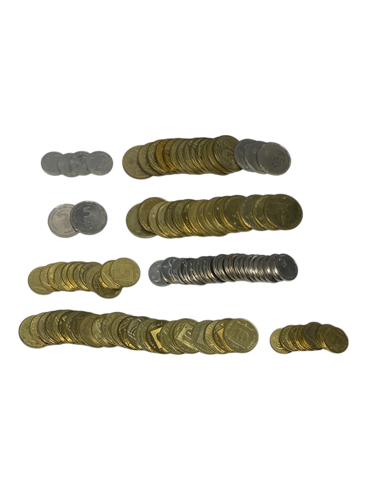 Israel - A very large collection of Israeli coins, the new shekel, denominations of 1, 5, 10 agorot and 1/2, 1 and ... - 1 1
