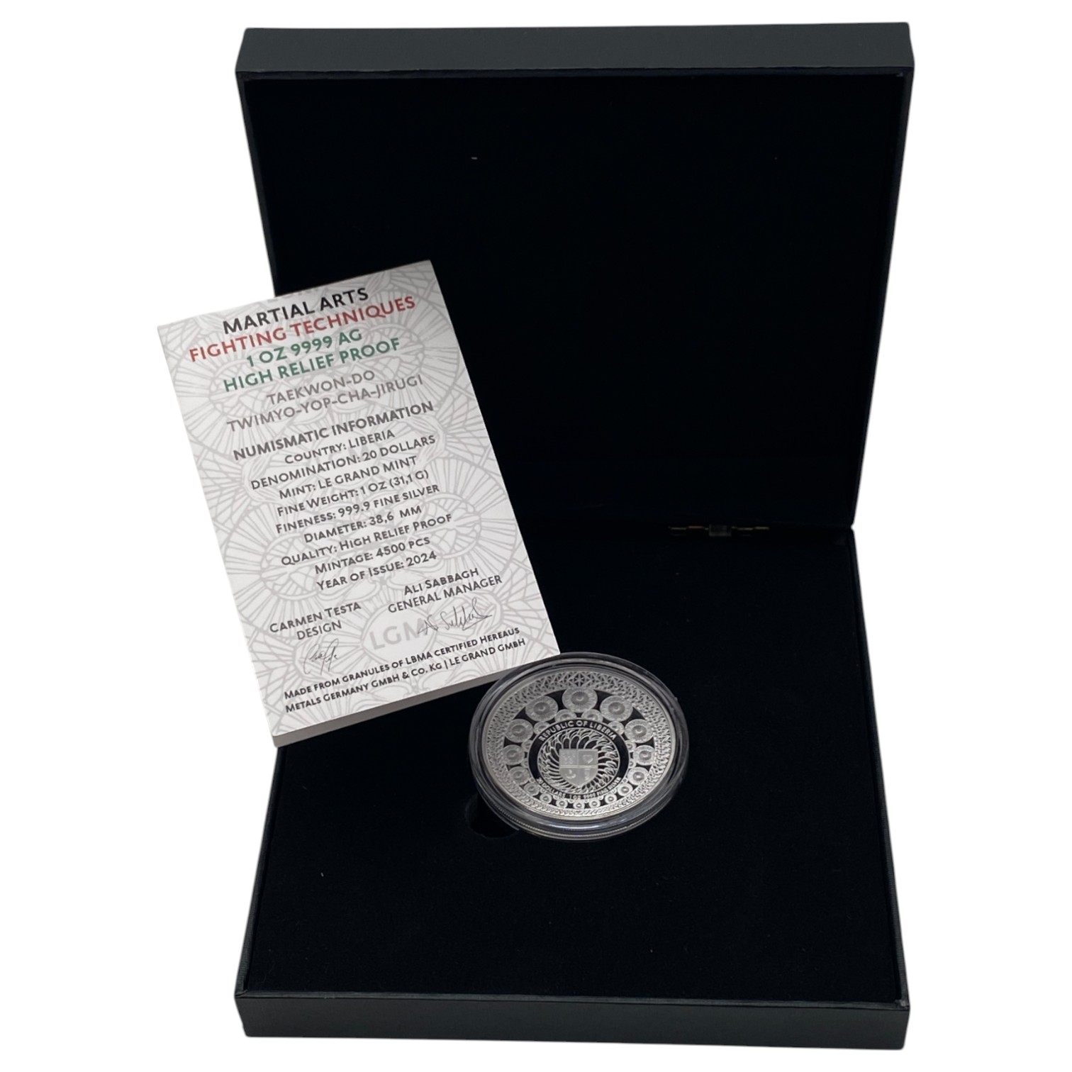 Liberia - 20 Dollars 2024 - Silver 999, 31.1g, 38.6mm - Proof - 1 3