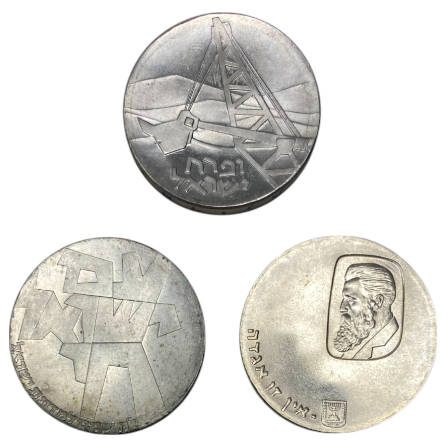 Israel - Lot of 15 Israel Coins, Government Coin and Medal Company - Silver 900, 25g (375g, 337.5g net), 34mm - 1 10