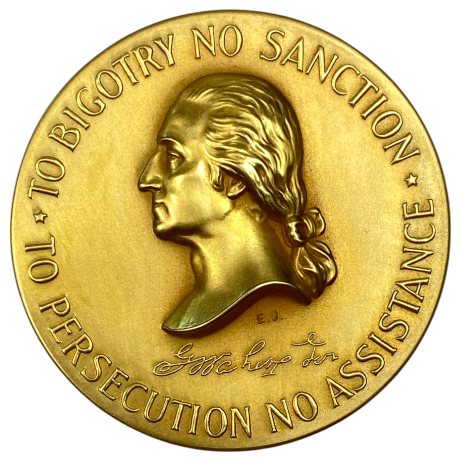 Israel-USA - Bicentennial of America 1776-1976 - “To bigotry no sanction, to persecution no assistance.” - Gold 583 ... - 1 0