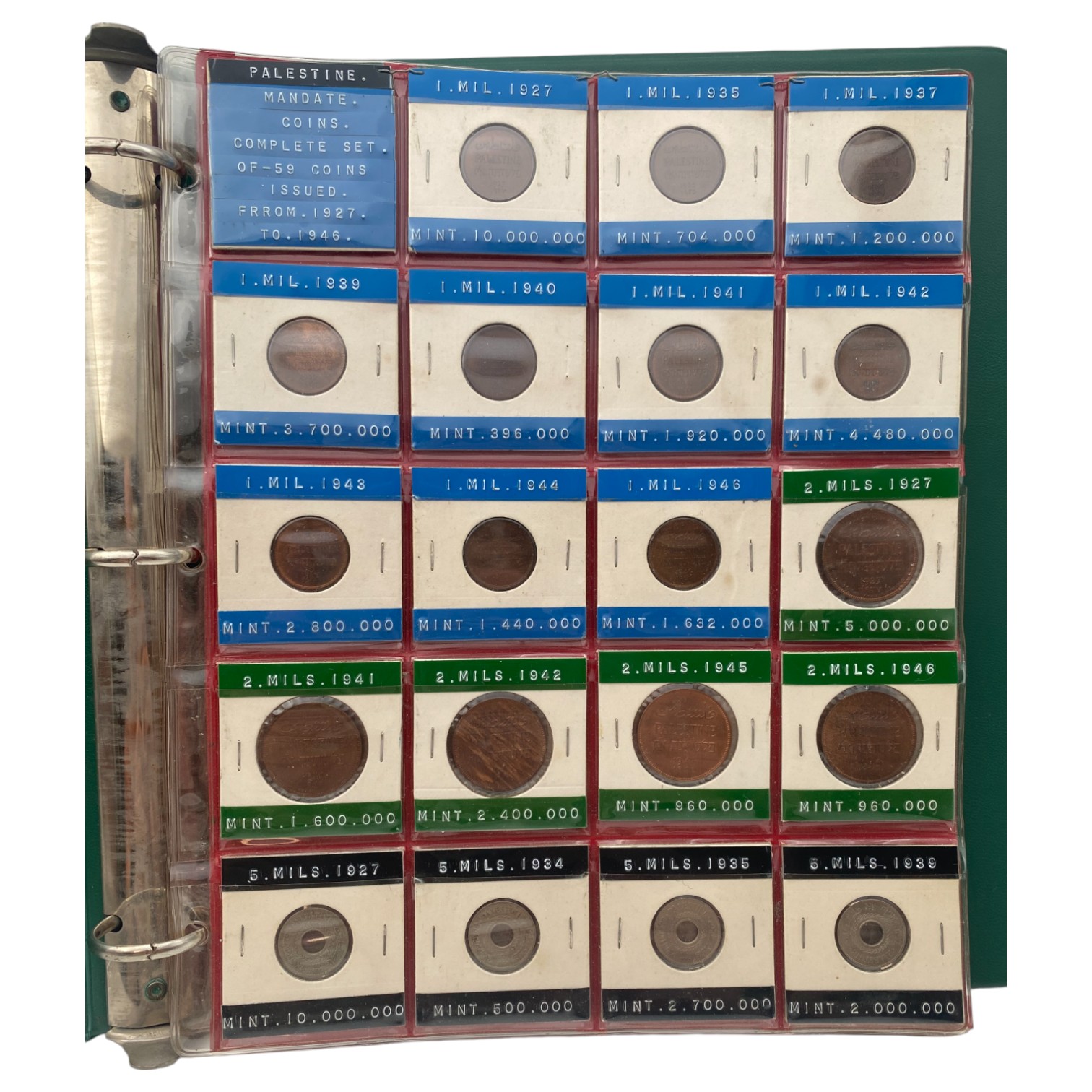 Palestine - Full 59 Coins set of British Mandath - XF-UNC - 1 0