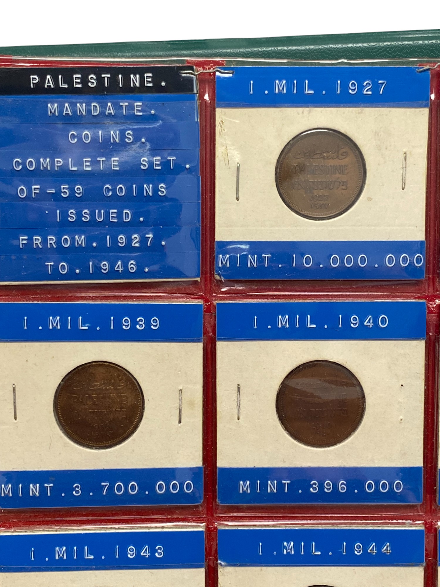 Palestine - Full 59 Coins set of British Mandath - XF-UNC - 1 6