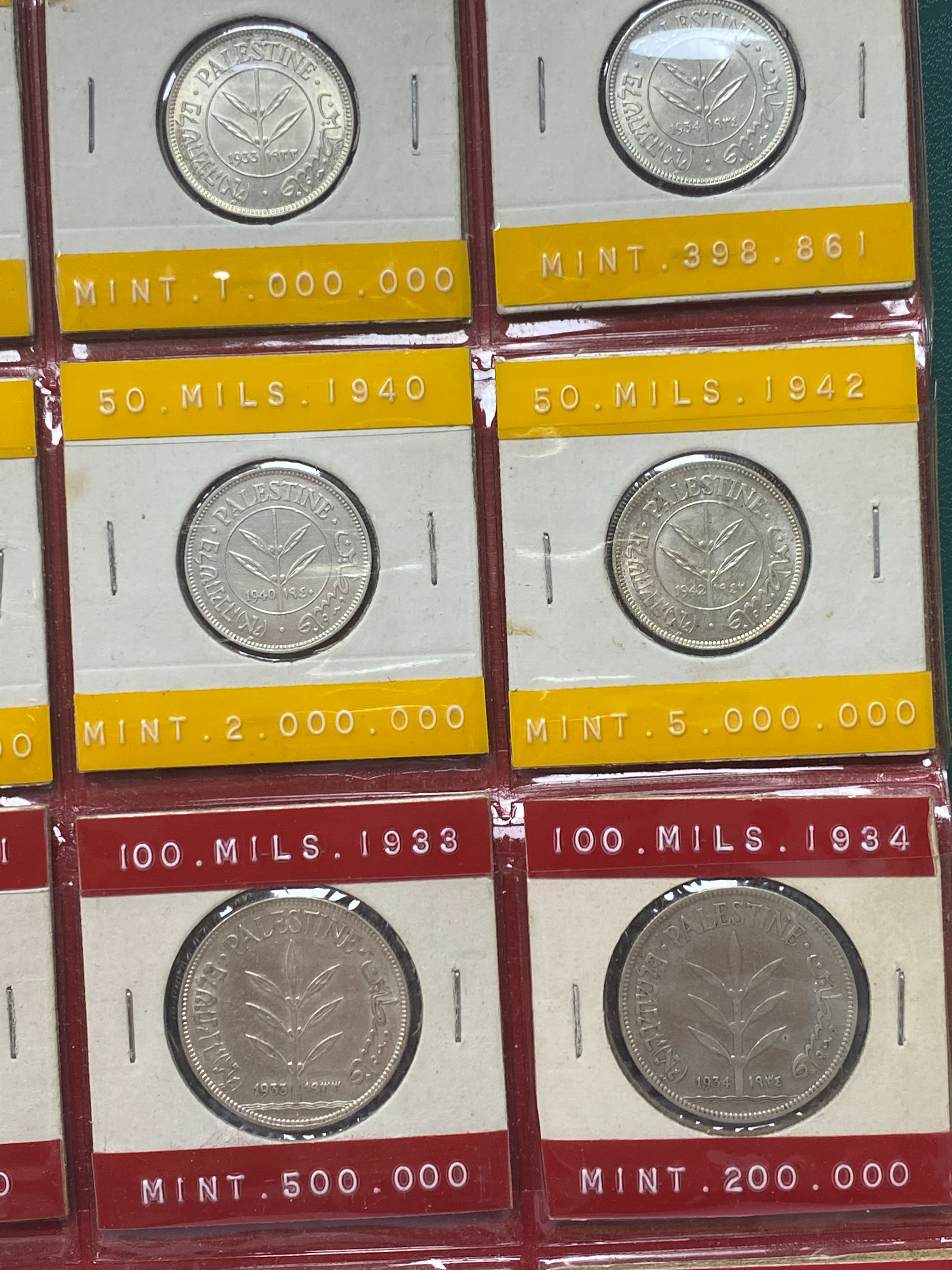 Palestine - Full 59 Coins set of British Mandath - XF-UNC - 1 34