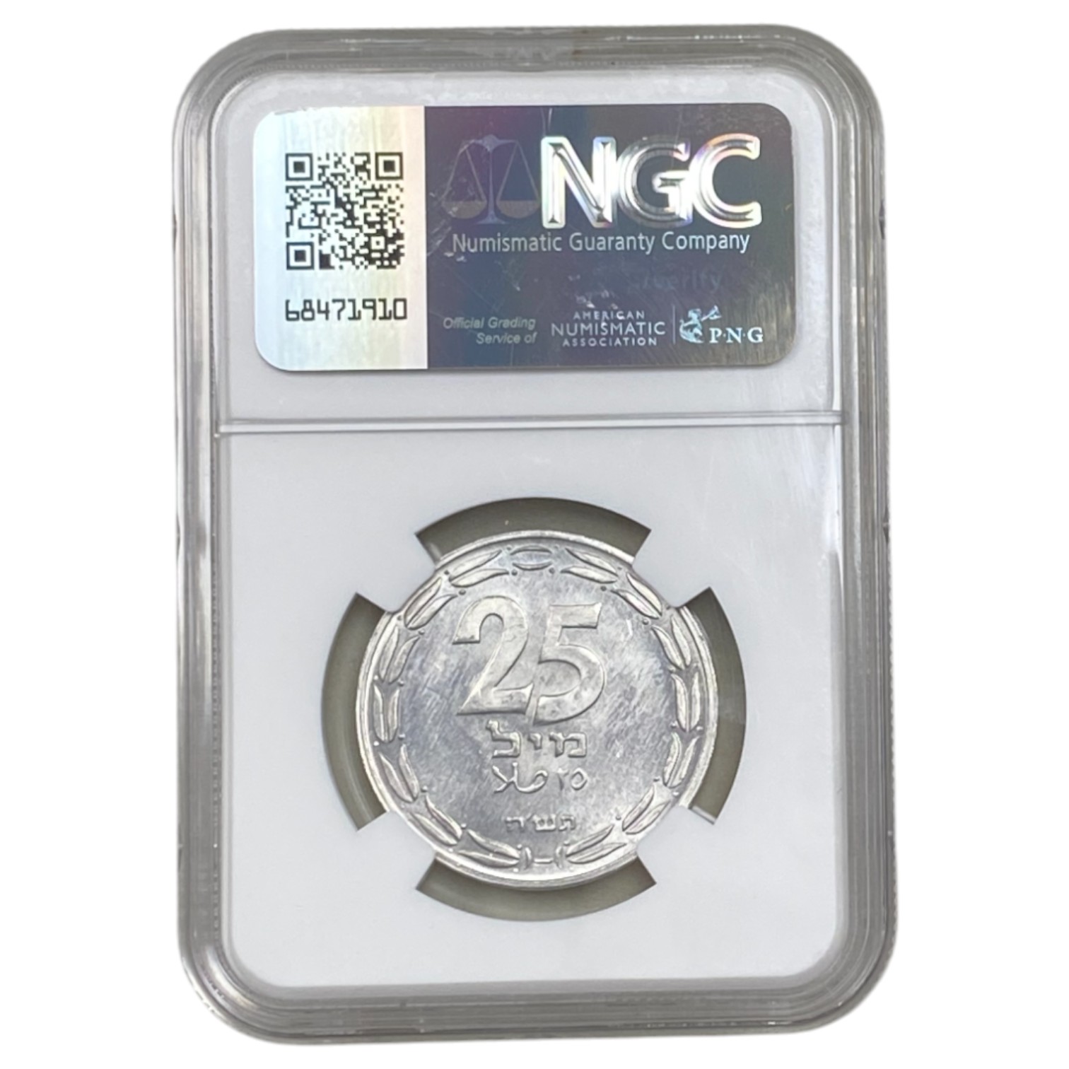 Israel - 25 Mils 1948 - NGC MS 64 - Only one coin is graded above this one - 1 3