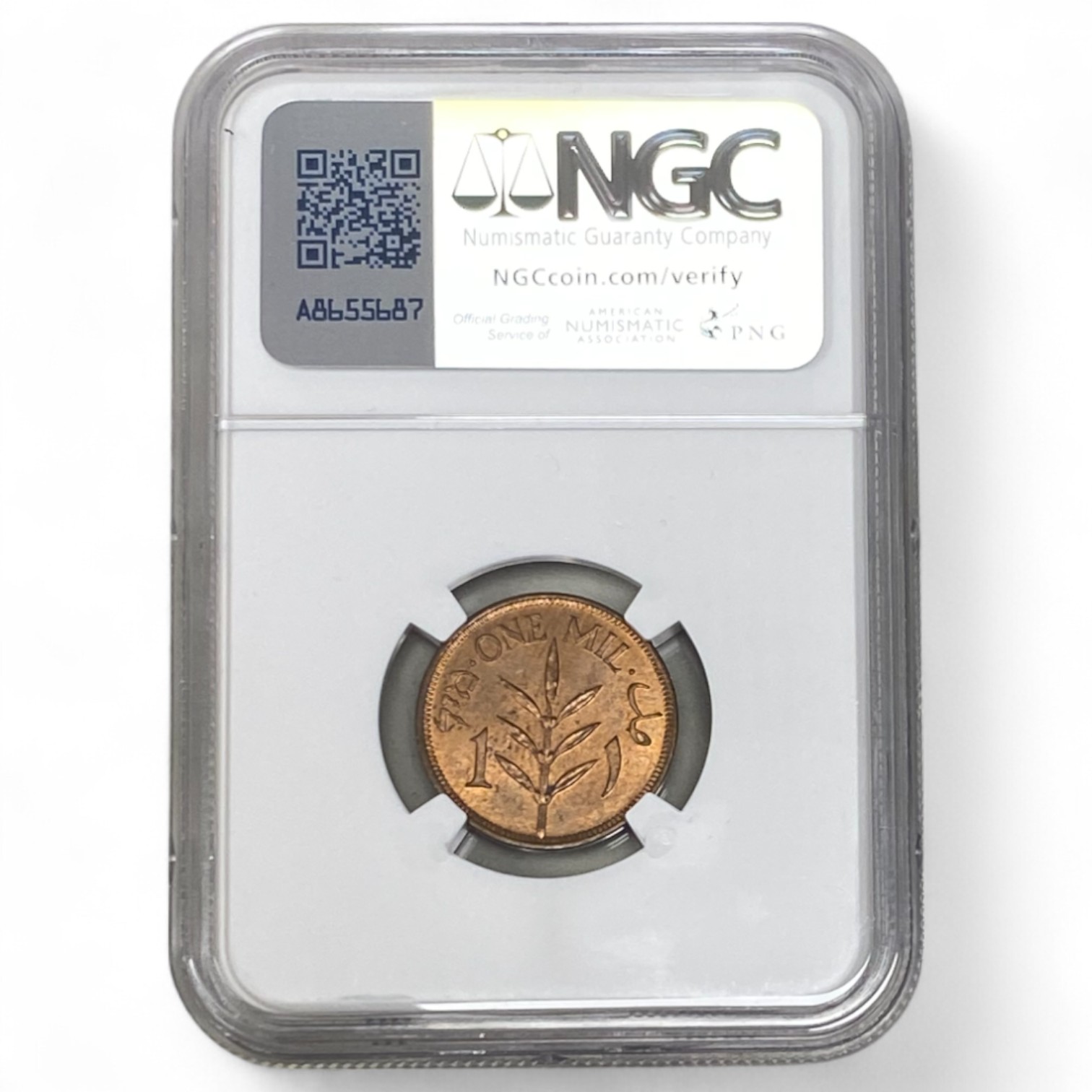 Palestine – 1 Mil 1946 – NGC MS 64 RB - 1 3