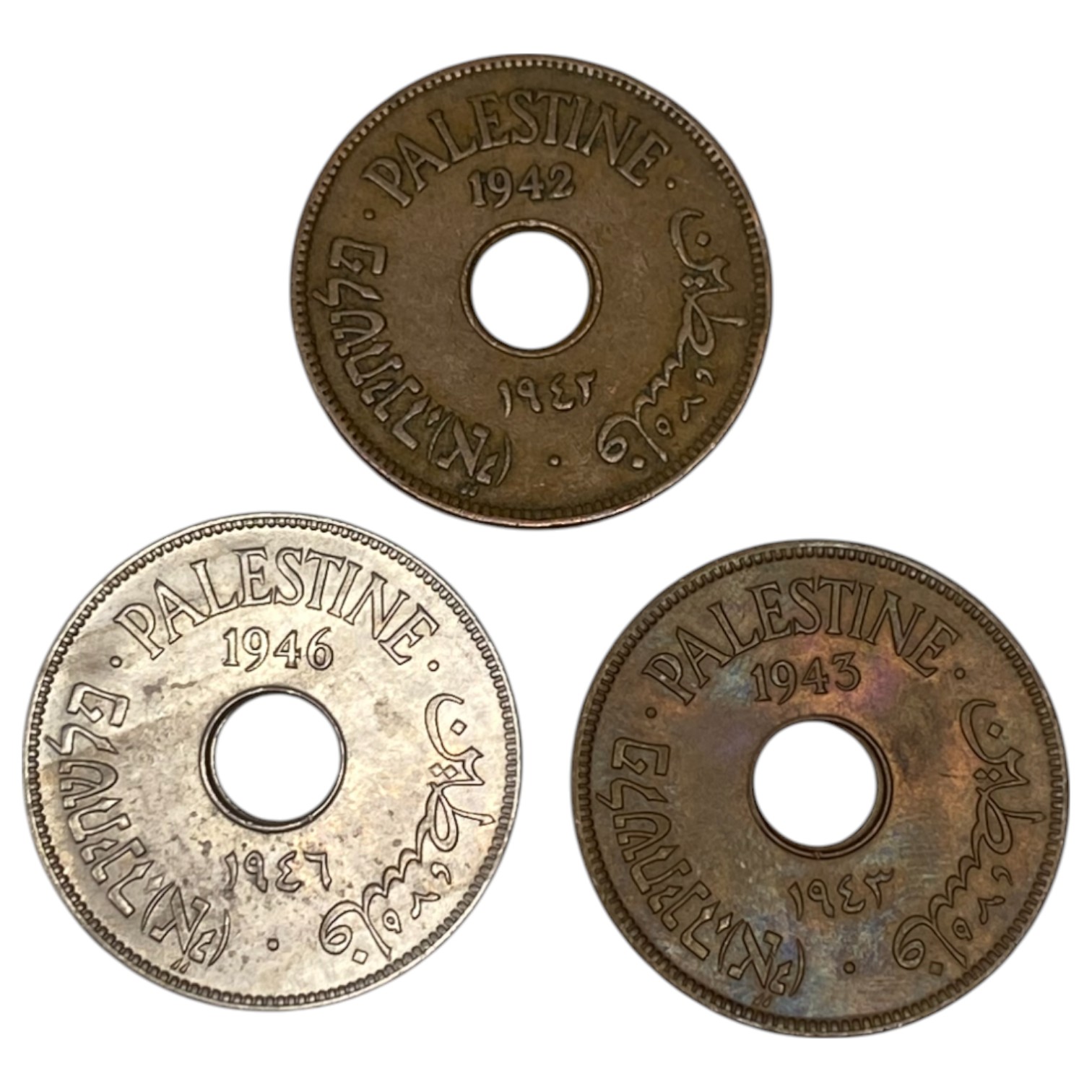 Palestine – Lot of 11 coins of 10 Mils 1927, 1933, 1934, 1935, 1937, 1939, 1940, 1941, 1942, 1943, 1946 - XF - 1 6