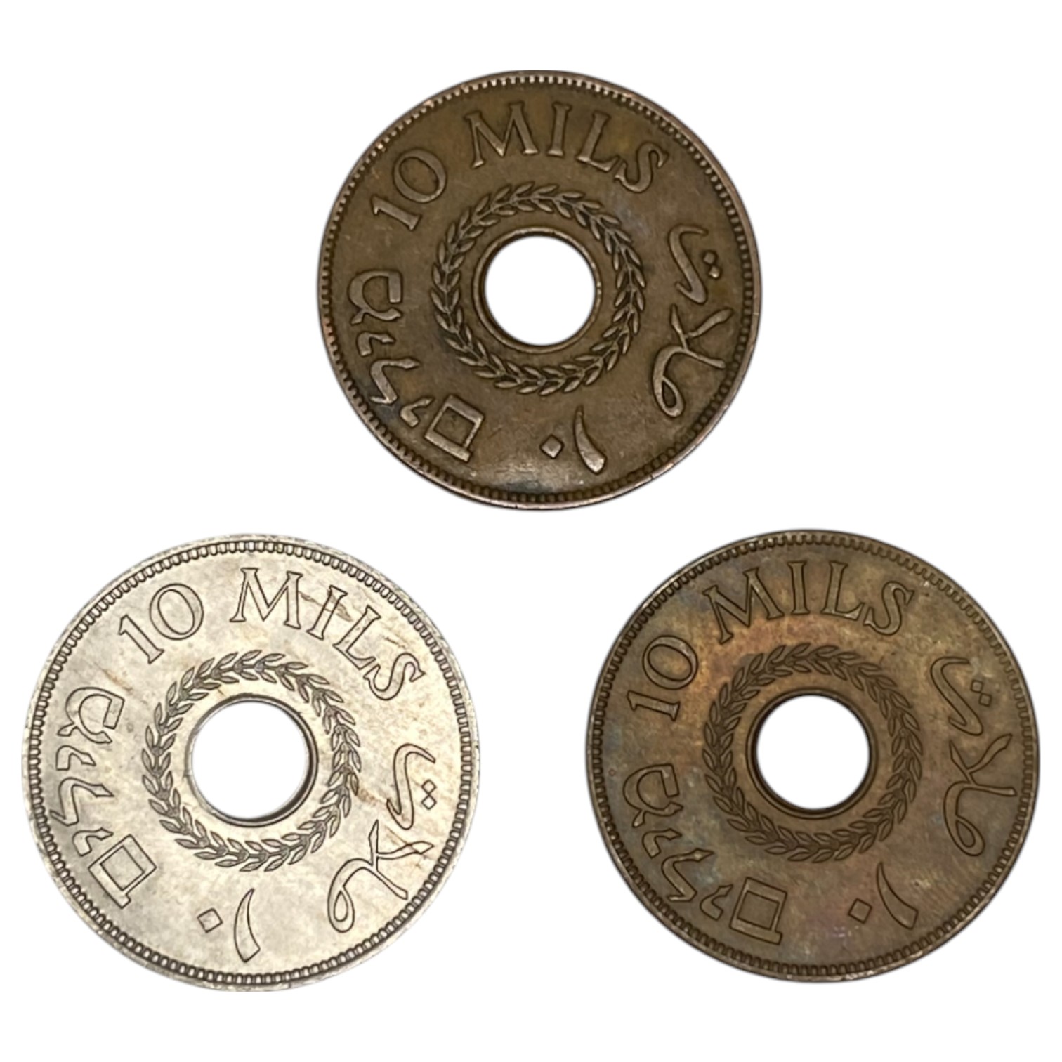Palestine – Lot of 11 coins of 10 Mils 1927, 1933, 1934, 1935, 1937, 1939, 1940, 1941, 1942, 1943, 1946 - XF - 1 7