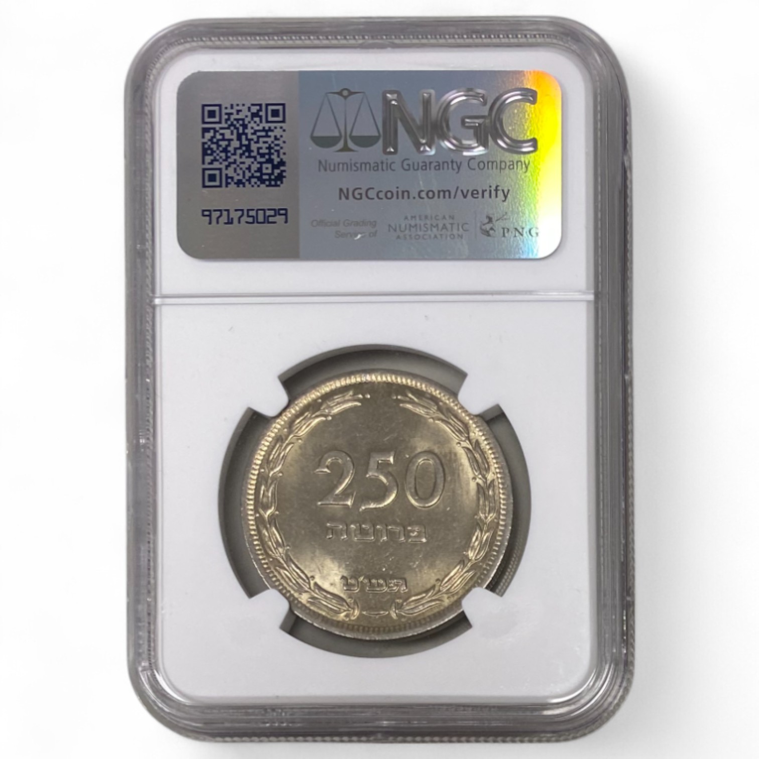 Israel – 250 Pruta 1949 Coin – With Preal – NGC MS 63 - 1 3