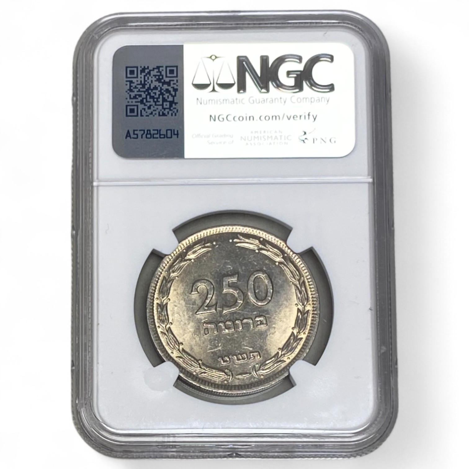 Israel – 250 Pruta 1949 Coin – With Preal – NGC UNC DETAILS - 1 3