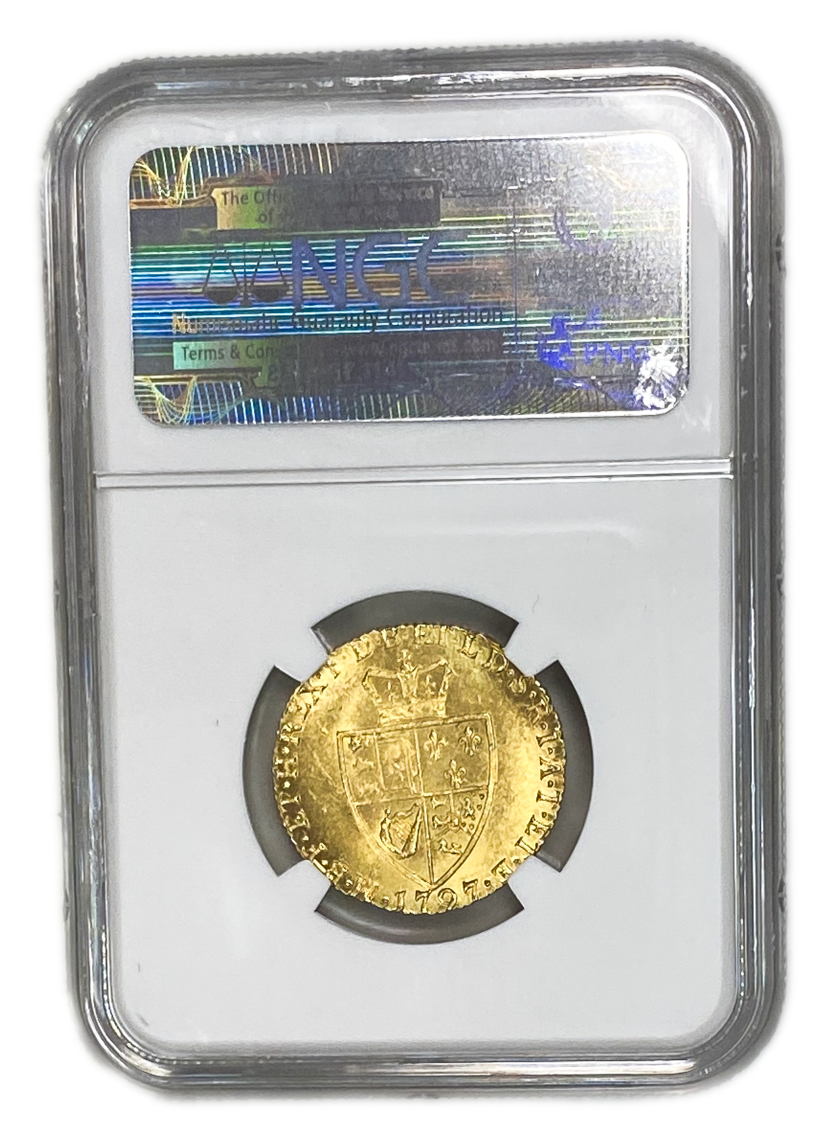Great Britain / United Kingdom - 1 Guinea 1797 - NGC MS 65 - George III - Gold 916, 8.4g, 25mm - 1 3