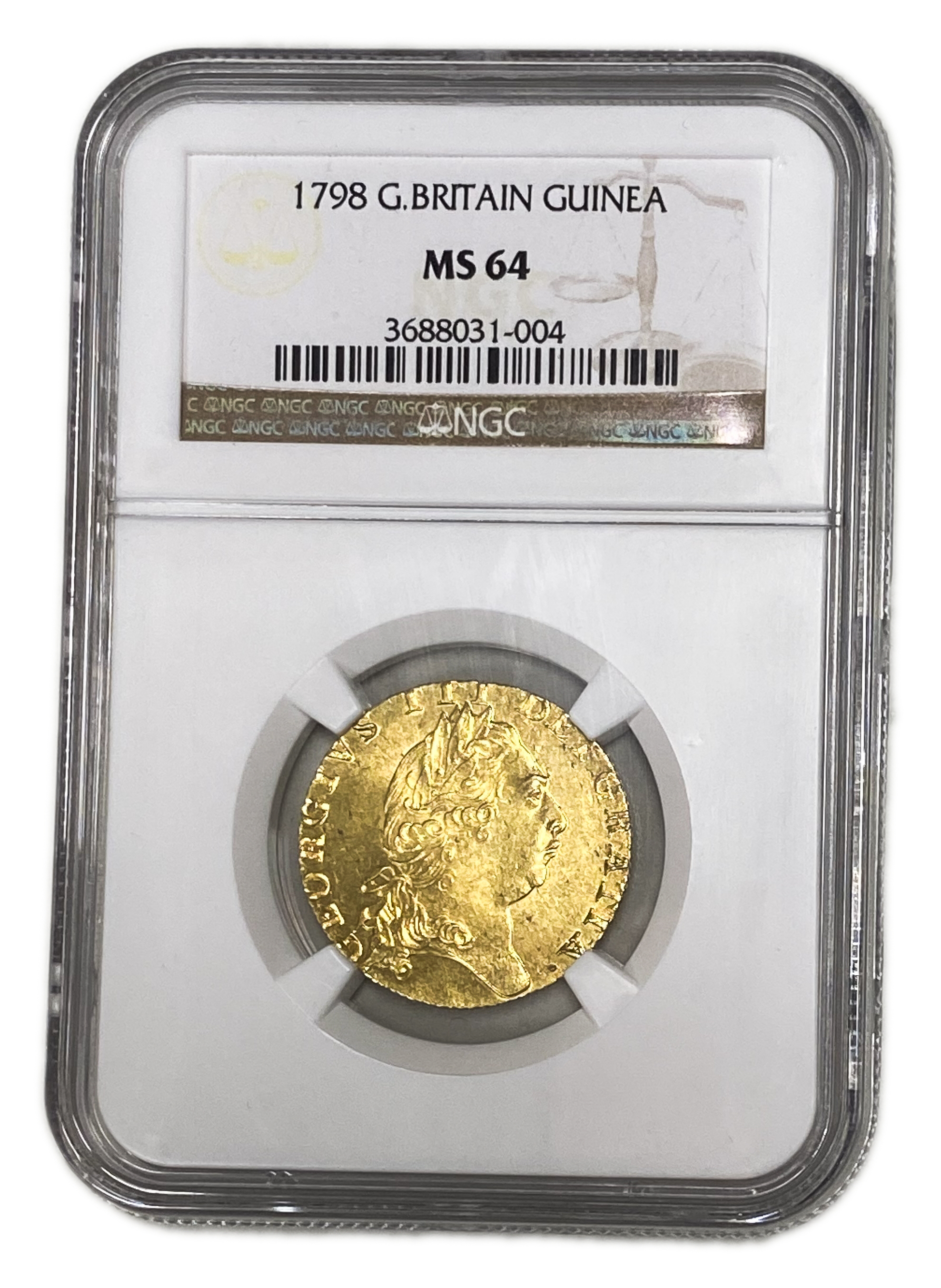 Great Britain / United Kingdom - 1 Guinea 1798 - NGC MS 64 - George III - Gold 916, 8.4g, 25mm - 1 2