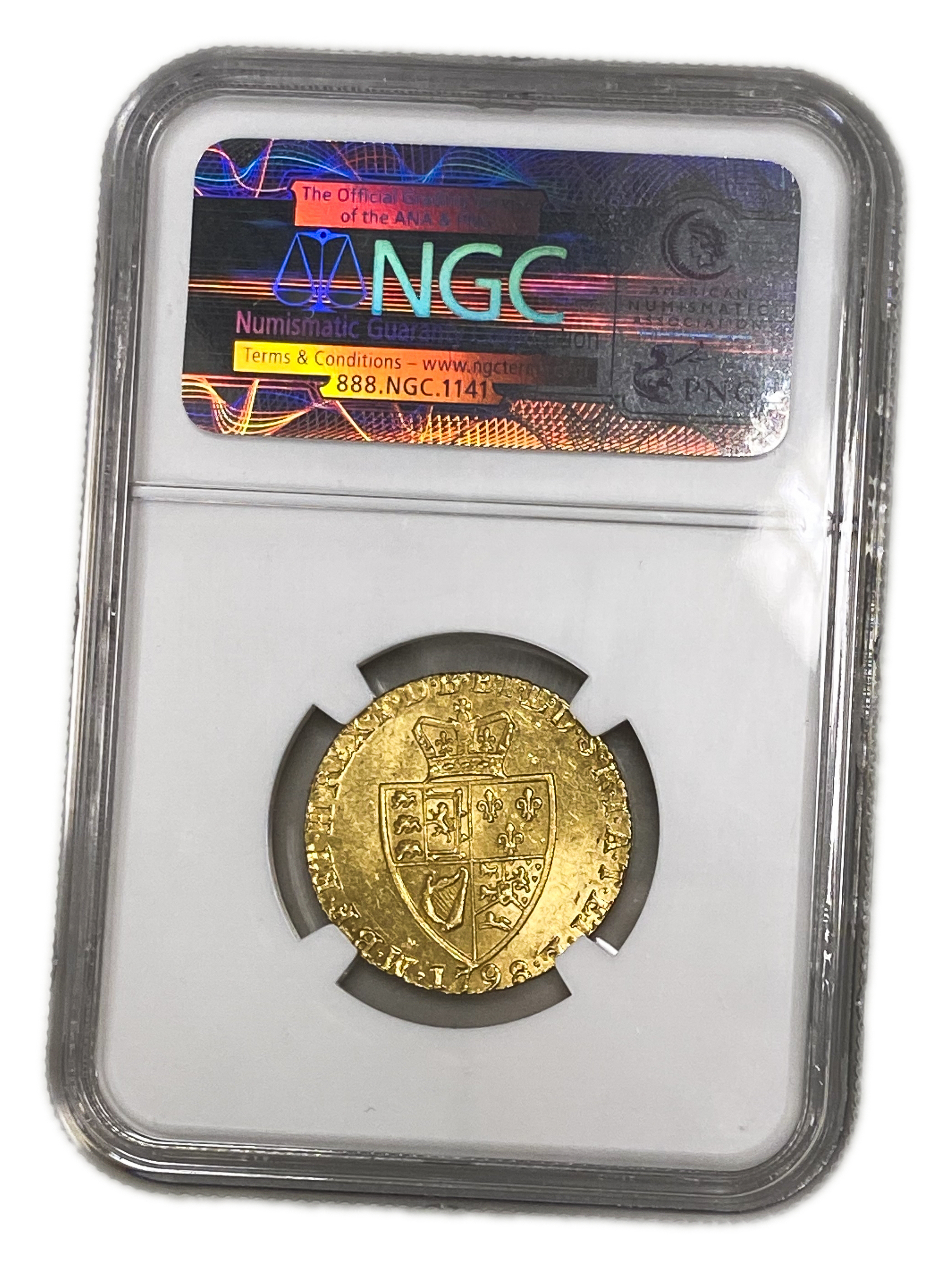 Great Britain / United Kingdom - 1 Guinea 1798 - NGC MS 64 - George III - Gold 916, 8.4g, 25mm - 1 3