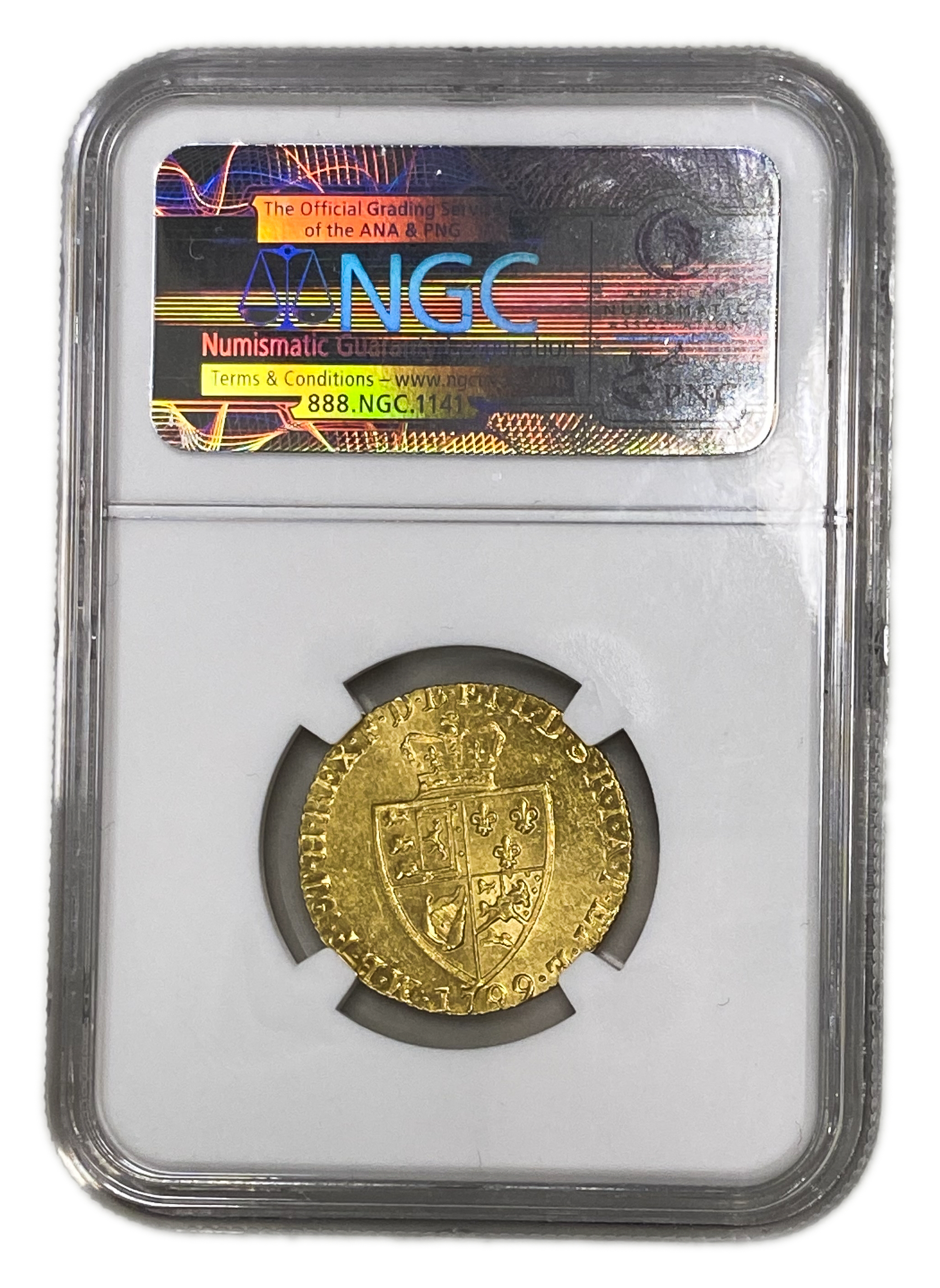 Great Britain / United Kingdom - 1 Guinea 1799 - NGC MS 64 - George III - Gold 916, 8.4g, 25mm - 1 3