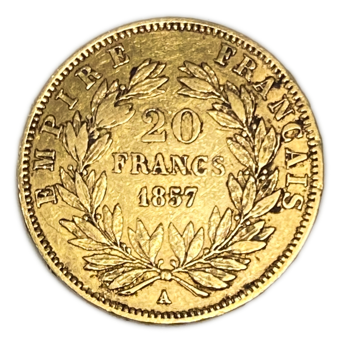 France - 20 Francs 1857 - VF-XF - Napoleon III - Gold 900, 6.45g, 22mm - 1 0