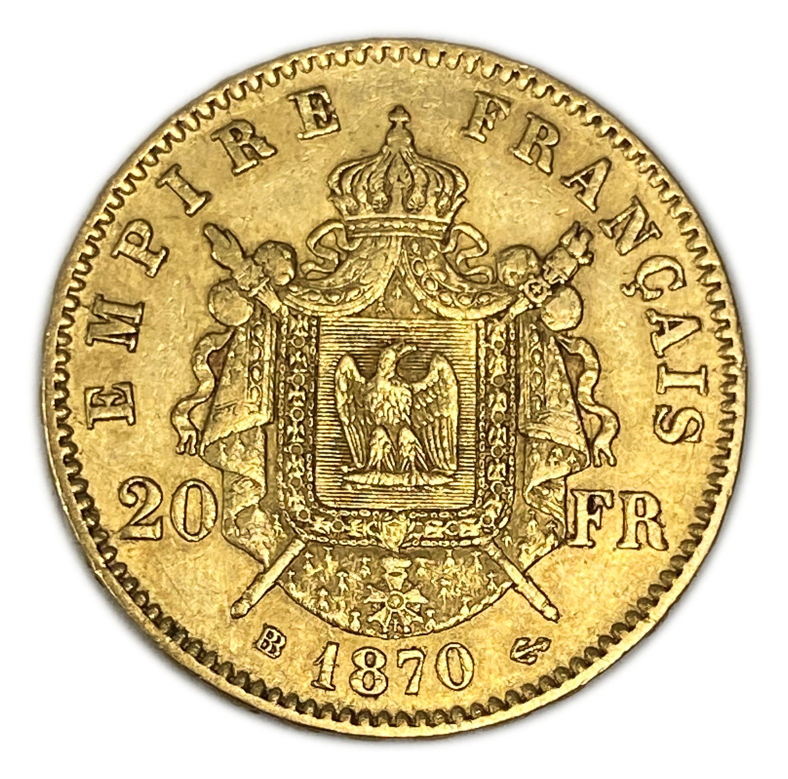 France - 20 Francs 1870 BB - XF - Napoleon III - Gold 900, 6.45g, 22mm - 1 0