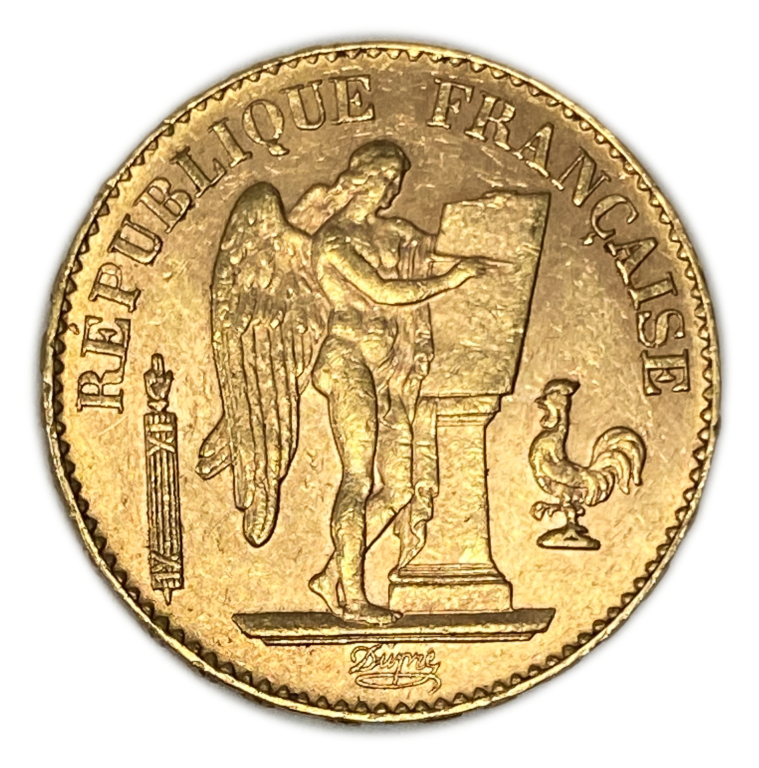 France - 20 Francs 1898 A - XF - Genius Writing the Constitution - Gold 900, 6.45g, 22mm - 1 1