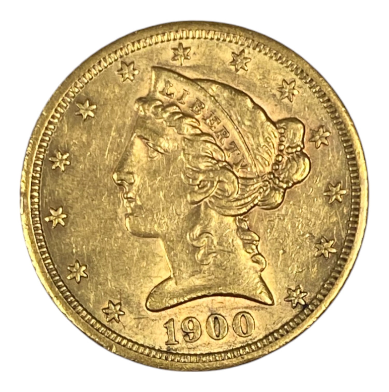 USA – 5 Dollars 1900 S – Coronet Head – With motto – VF – Gold 900, 8.35g, 21.6mm - 1 0