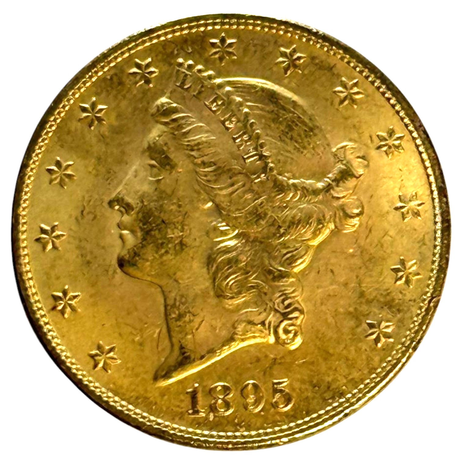 USA - 20 Dollars 1895 - Liberty Head - Double Eagle, With motto - Gold 900, 33.43g, 34mm - 1 0