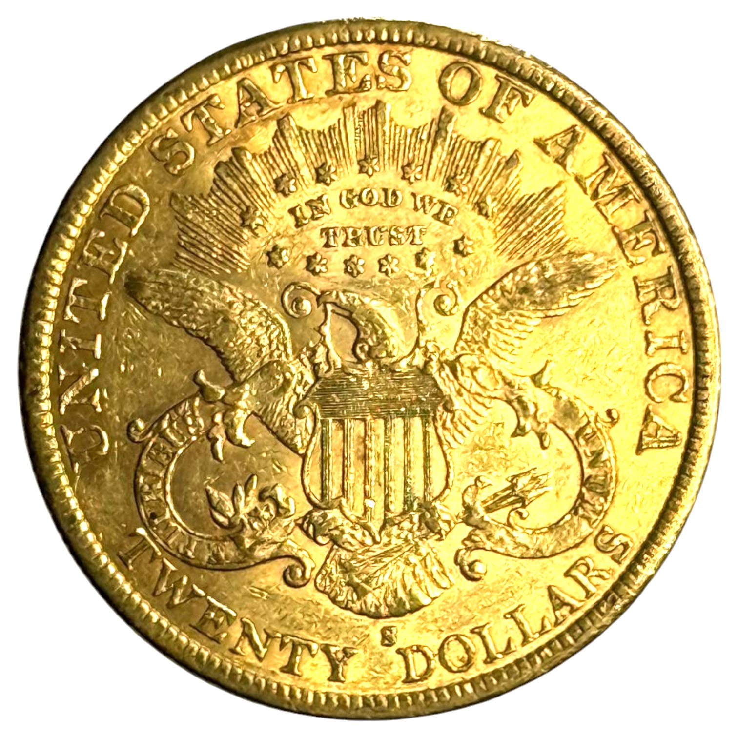 USA - 20 Dollars 1896-S - Liberty Head - Double Eagle, With motto - Gold 900, 33.43g, 34mm - 1 1