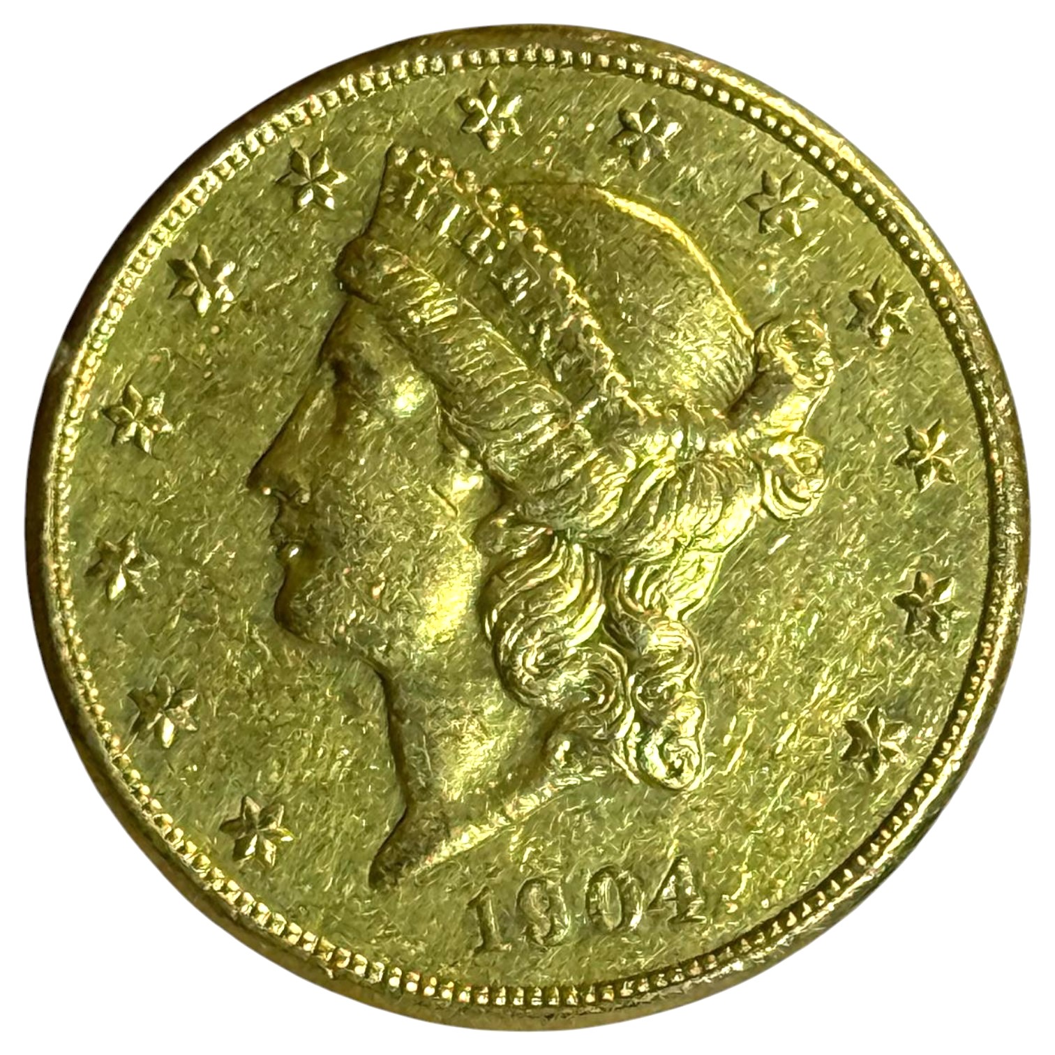 USA - 20 Dollars 1904 - Liberty Head - Double Eagle, With motto - Gold 900, 33.43g, 34mm - 1 0