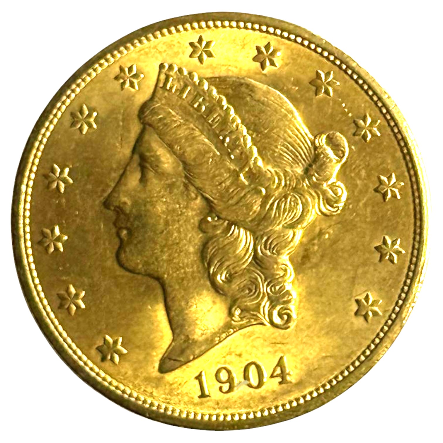 USA - 20 Dollars 1904 - Liberty Head - Double Eagle, With motto - Gold 900, 33.43g, 34mm - 1 0