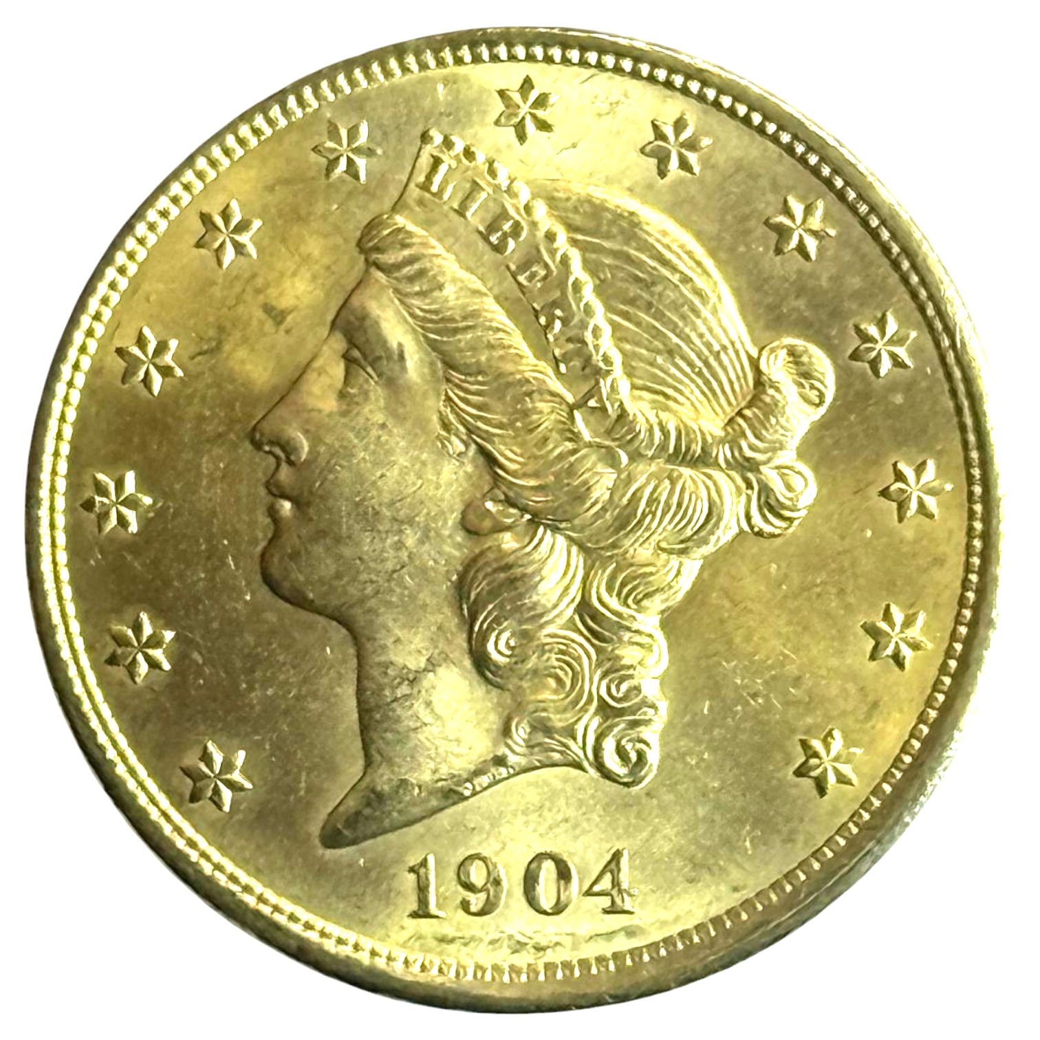 USA - 20 Dollars 1904 - Liberty Head - Double Eagle, With motto - Gold 900, 33.43g, 34mm - 1 0