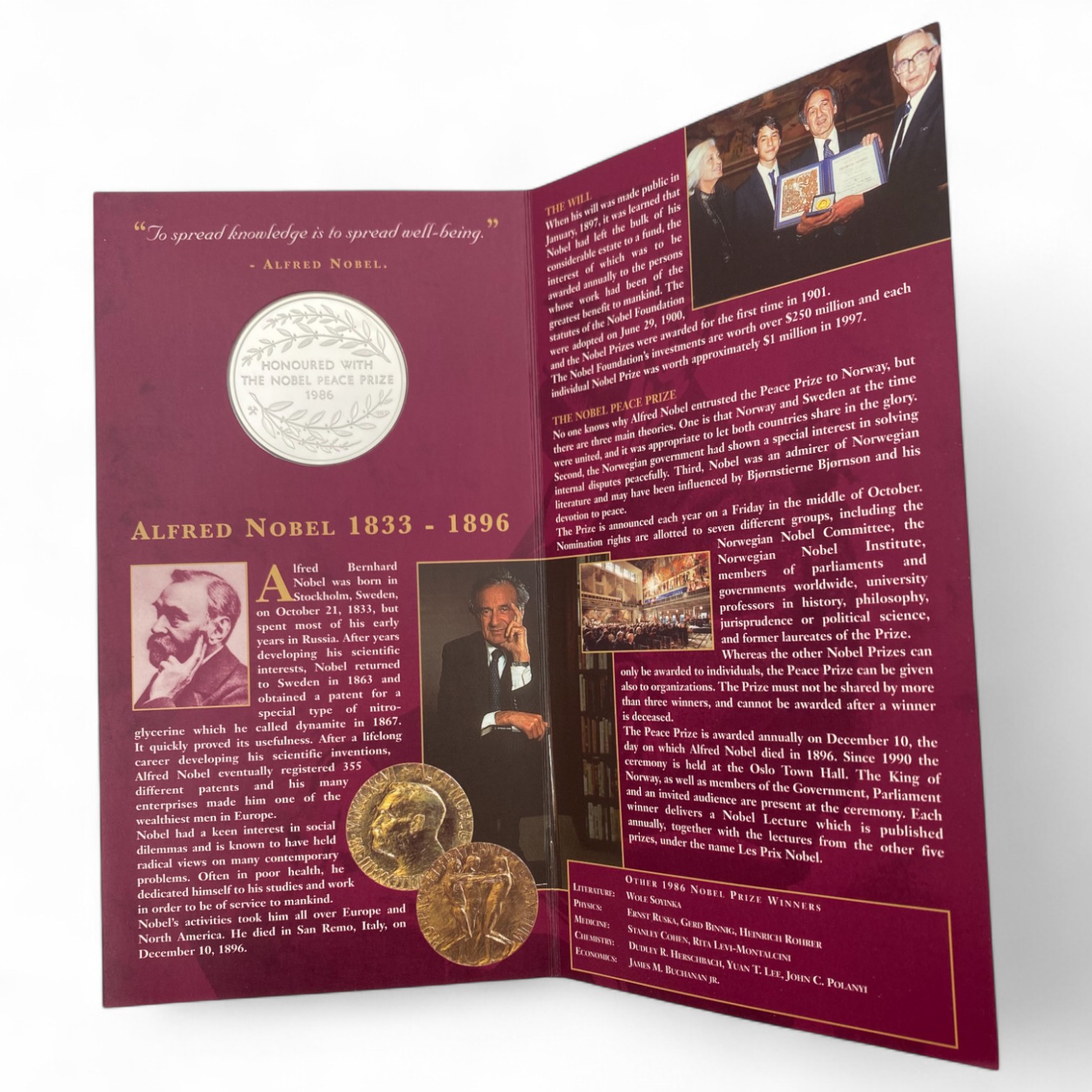 World – Lot of 3 silver medals of Nobel Prize winners, come in a dedicated and impressive box for storage – silver ... - 1 3
