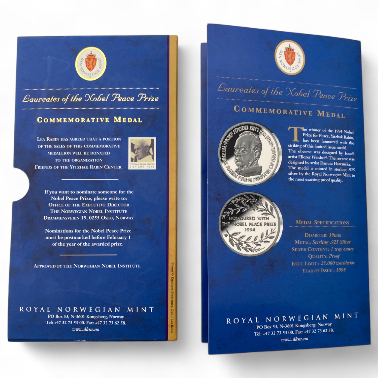 World – Lot of 3 silver medals of Nobel Prize winners, come in a dedicated and impressive box for storage – silver ... - 1 13