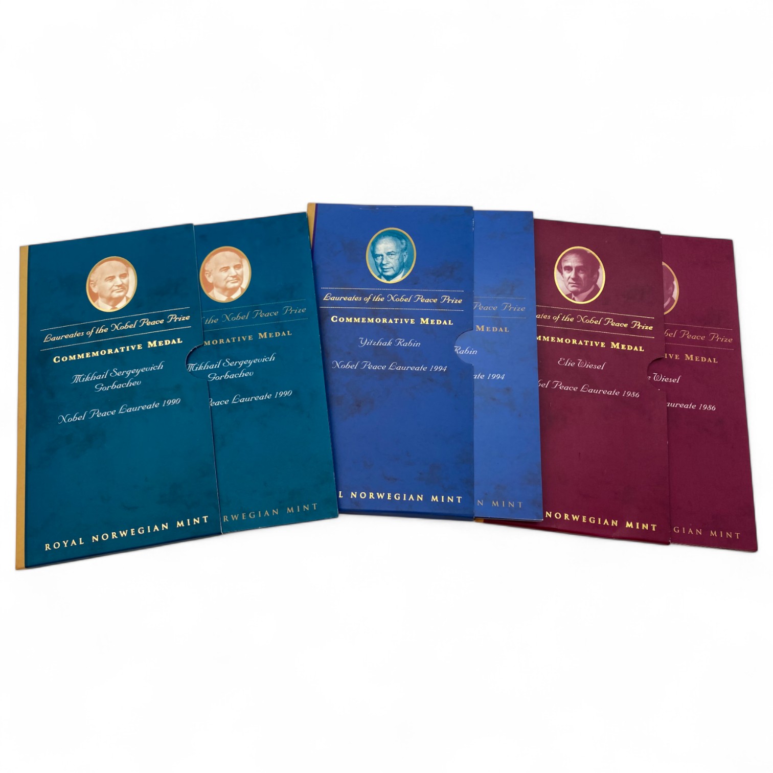 World – Lot of 3 silver medals of Nobel Prize winners, come in a dedicated and impressive box for storage – silver ... - 1 0