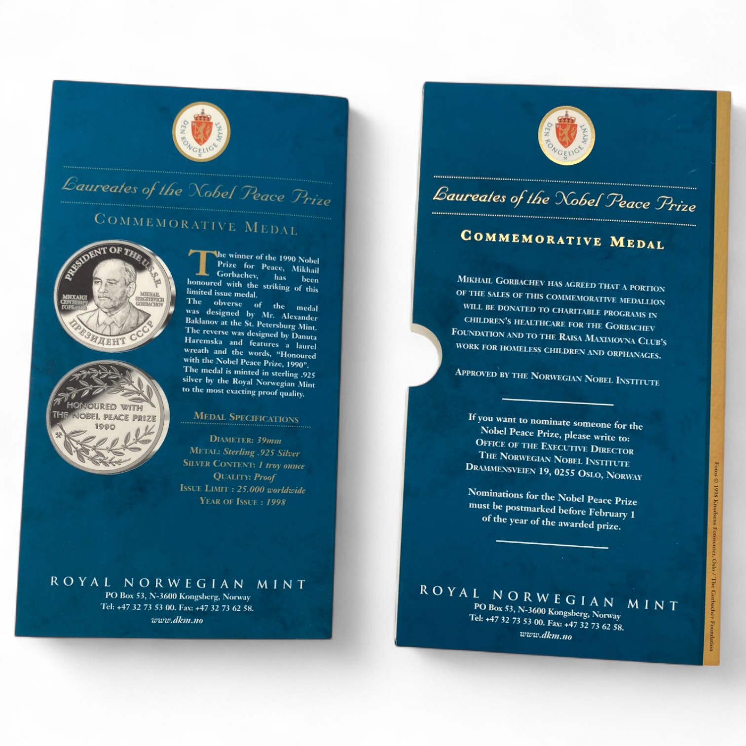 World – Lot of 3 silver medals of Nobel Prize winners, come in a dedicated and impressive box for storage – silver ... - 1 9