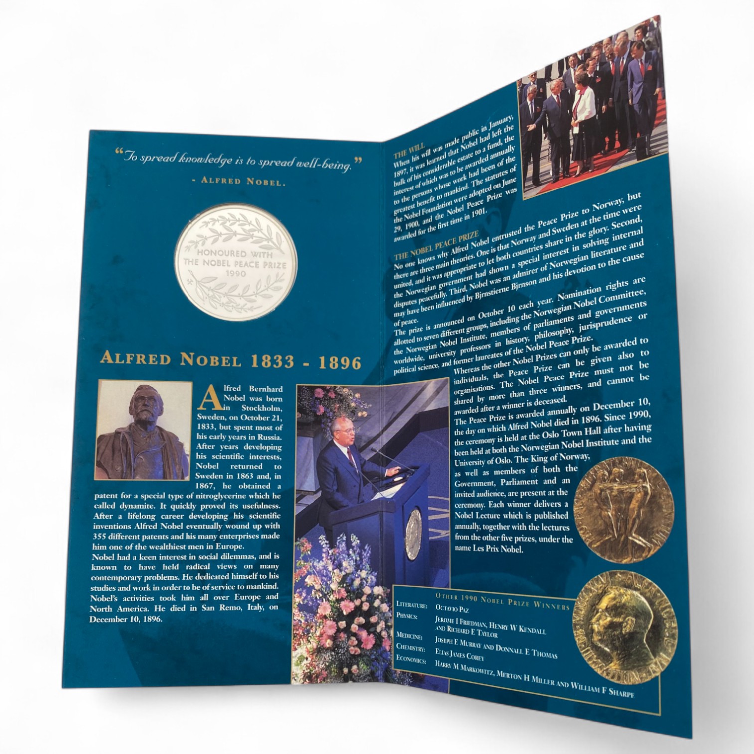 World – Lot of 3 silver medals of Nobel Prize winners, come in a dedicated and impressive box for storage – silver ... - 1 8
