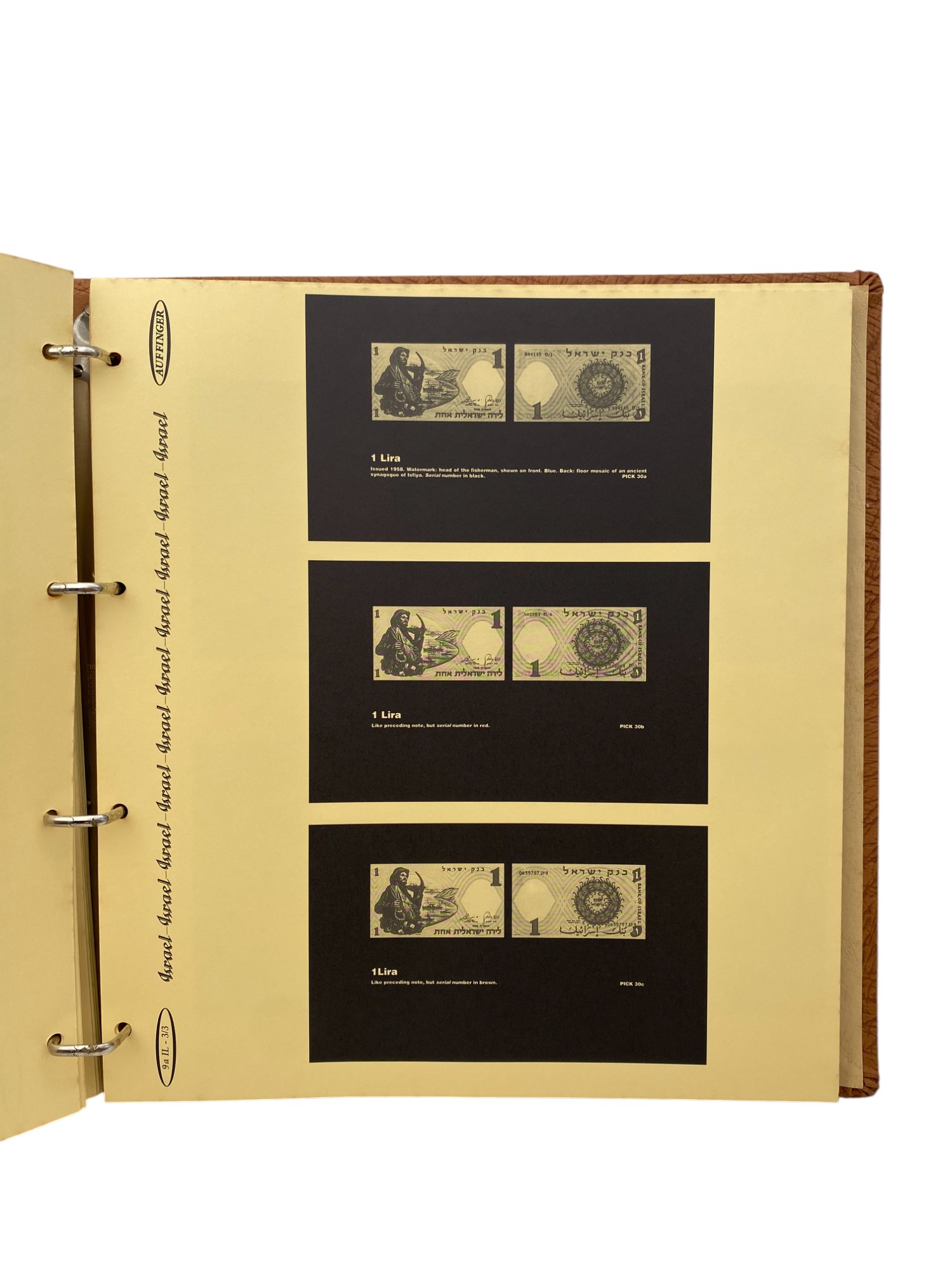 Album – for collecting Israeli banknotes "AUFFINGER ALBUM" – The album contains a picture of the banknote and a ... - 1 4