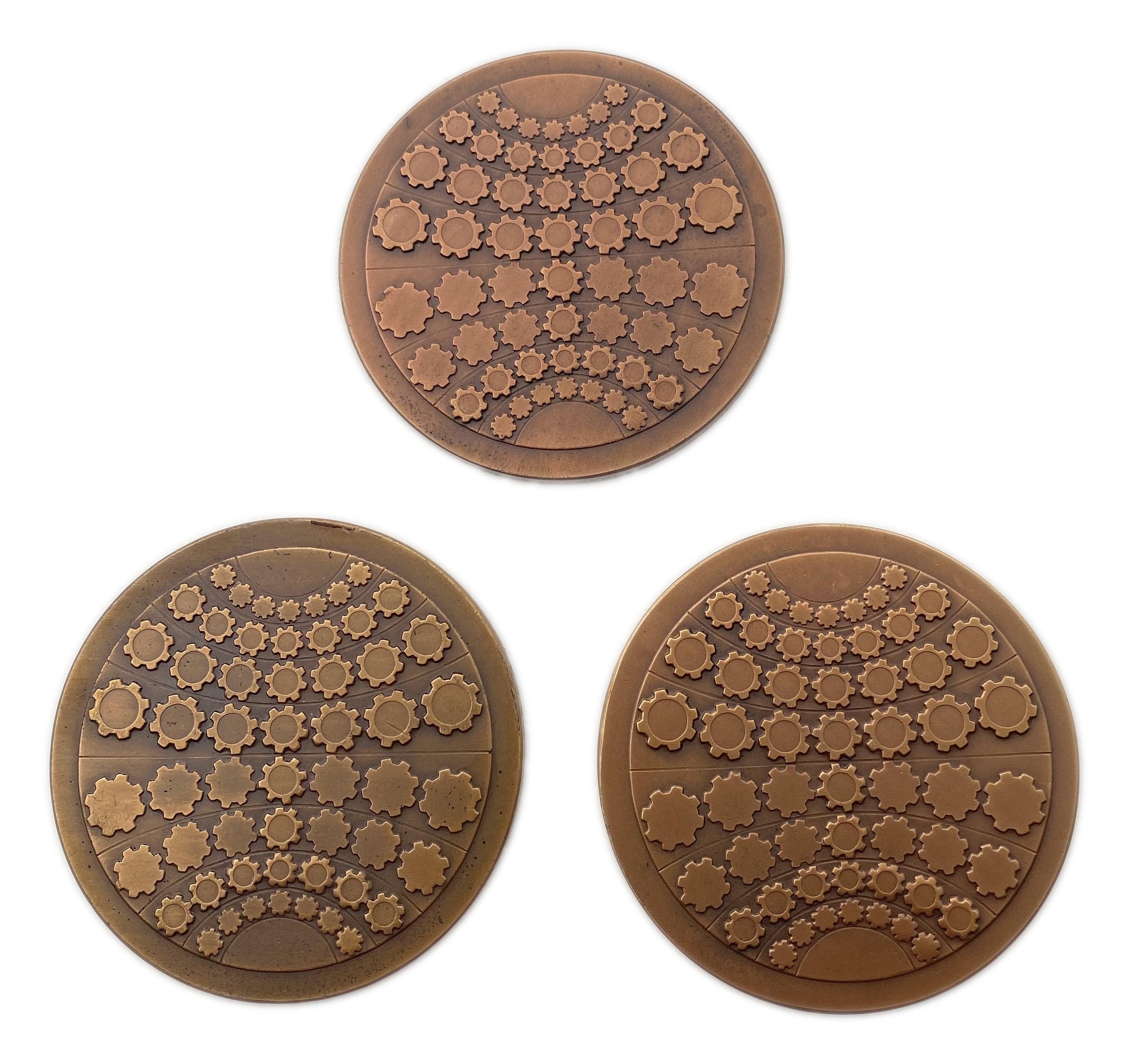 Israel - Lot of 3 diamond medals - a medal for official award, 1974 - Bronze Tombek, 98g, 59mm. - 1 1